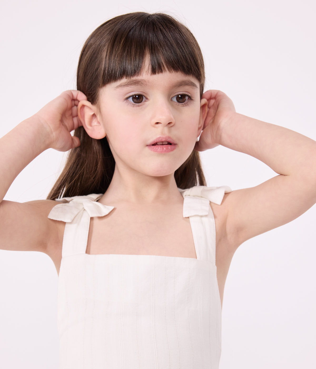robe-longue-à-bretelles-enfant-en-coton-uni