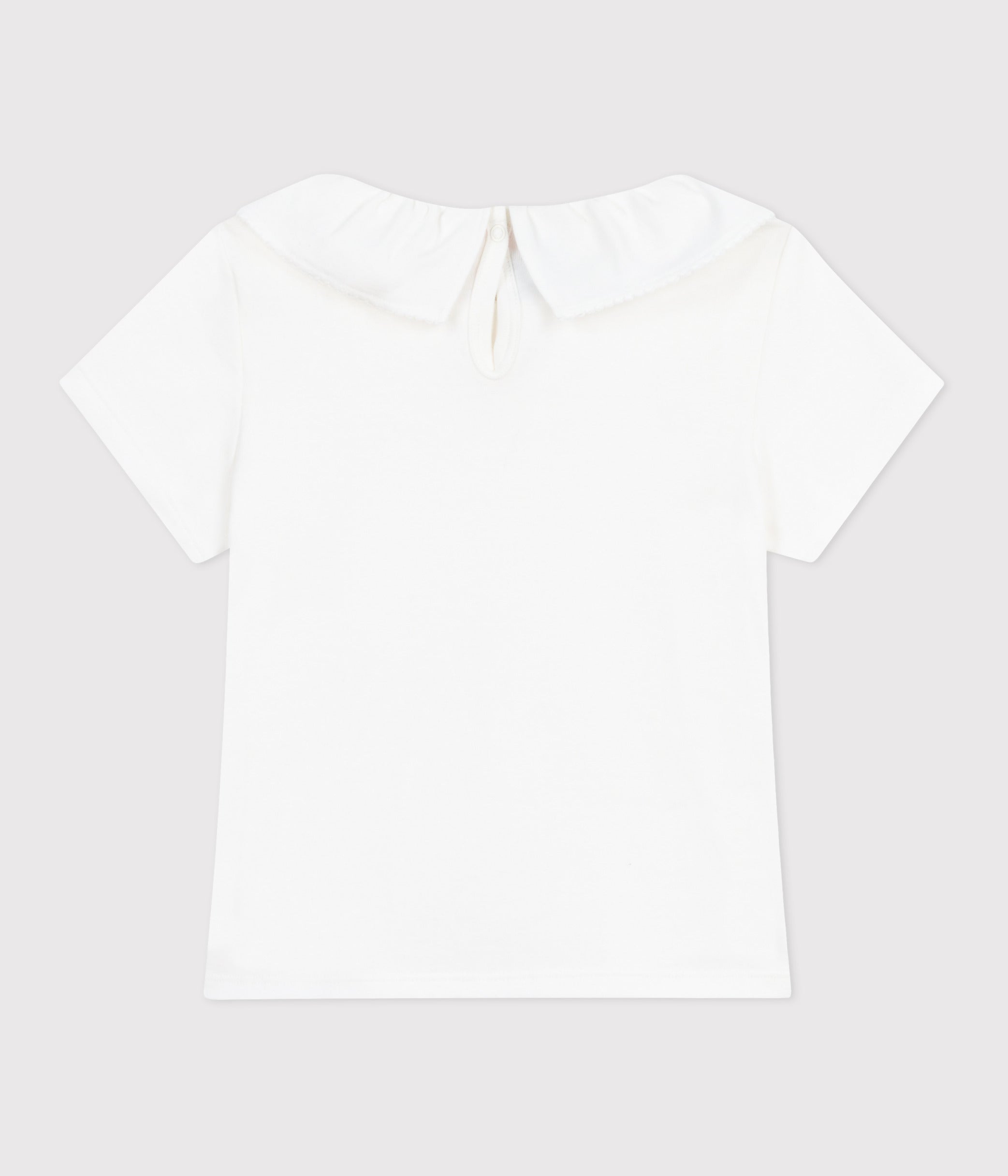 teeshirt-enfant-en-coton-manches-courtes-à-col-uni