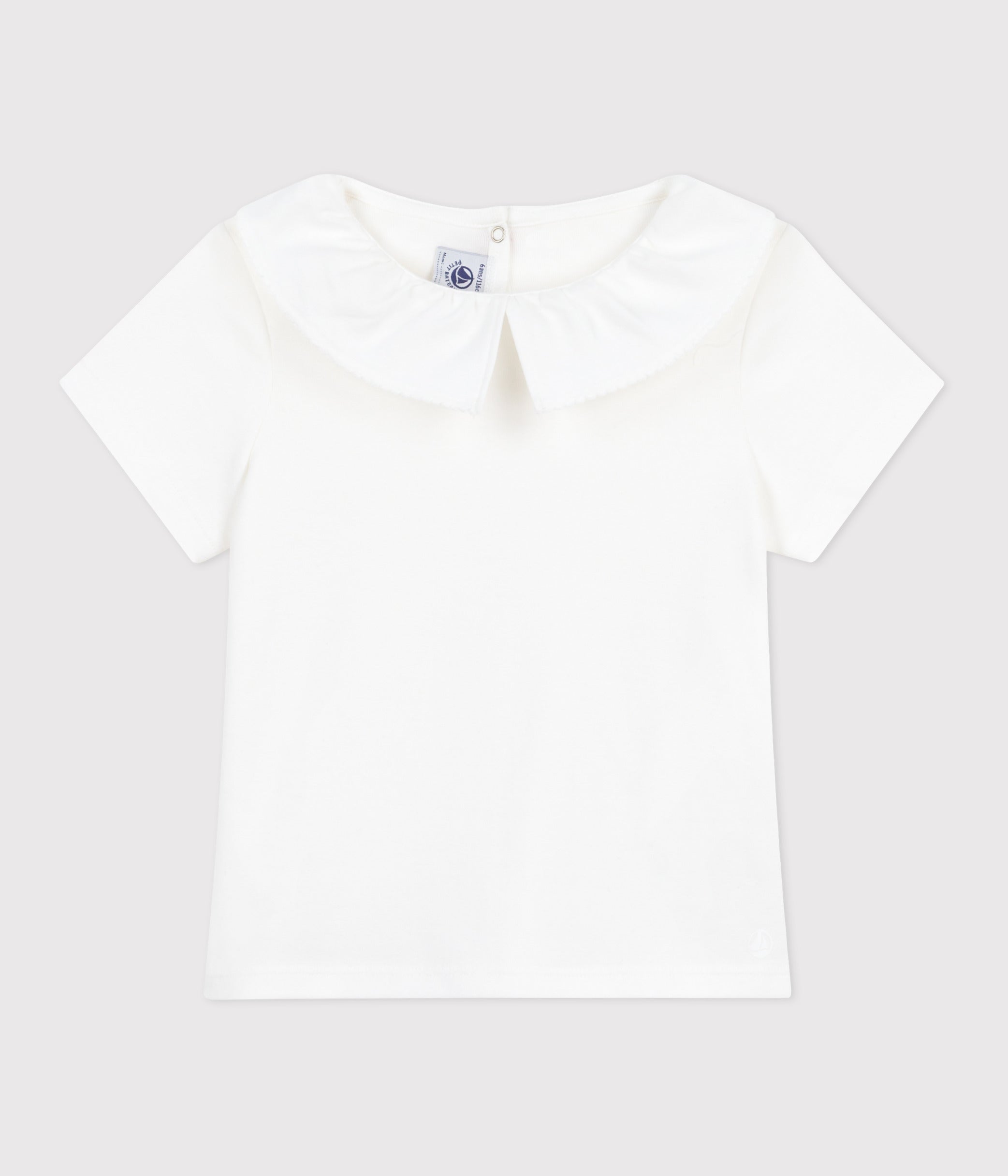 teeshirt-enfant-en-coton-manches-courtes-à-col-uni