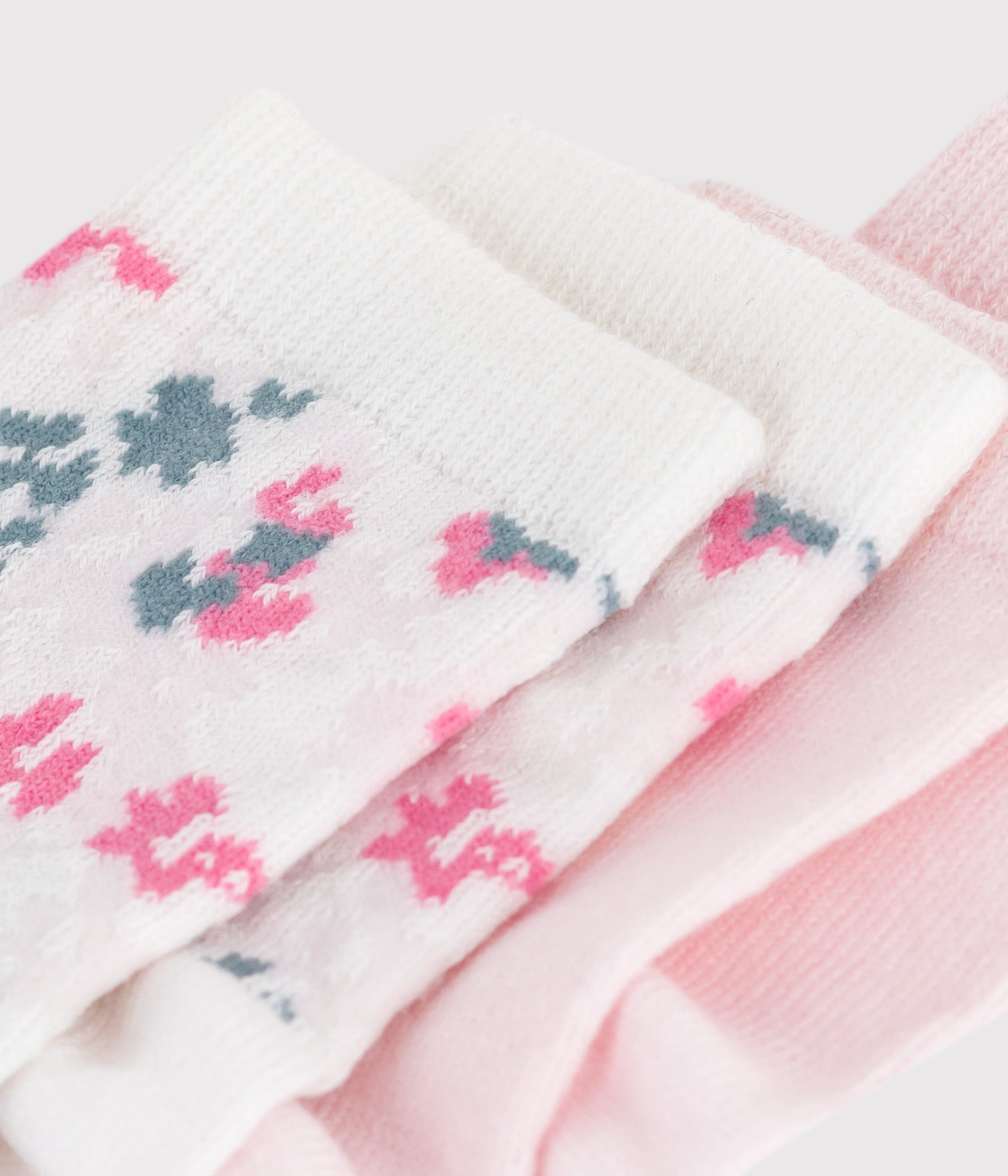 lot-de-2-paires-de-chaussettes-bébé-en-coton-imprimé-fleurs