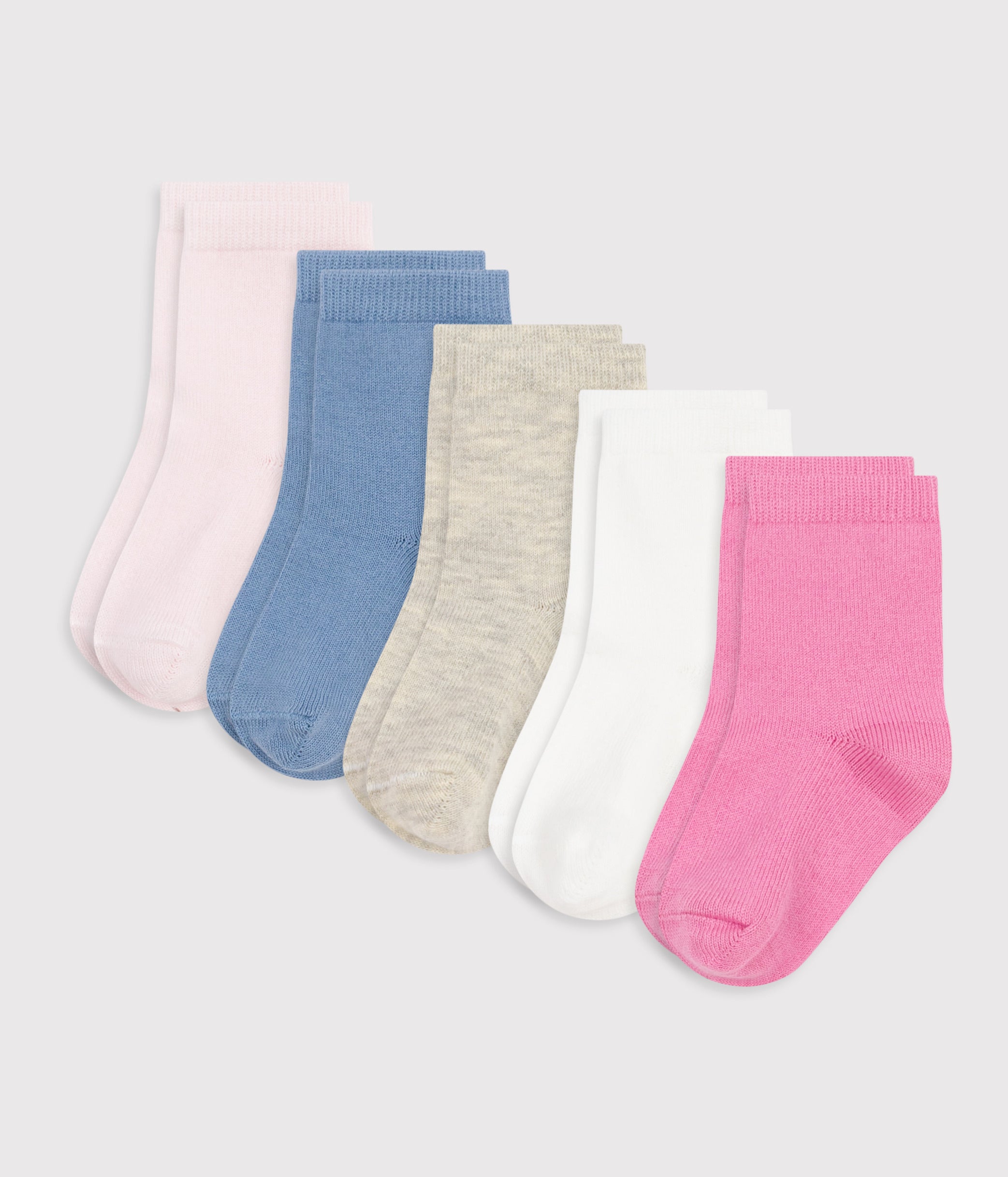 lot-de-5-paires-de-chaussettes-bébé-unies-en-coton