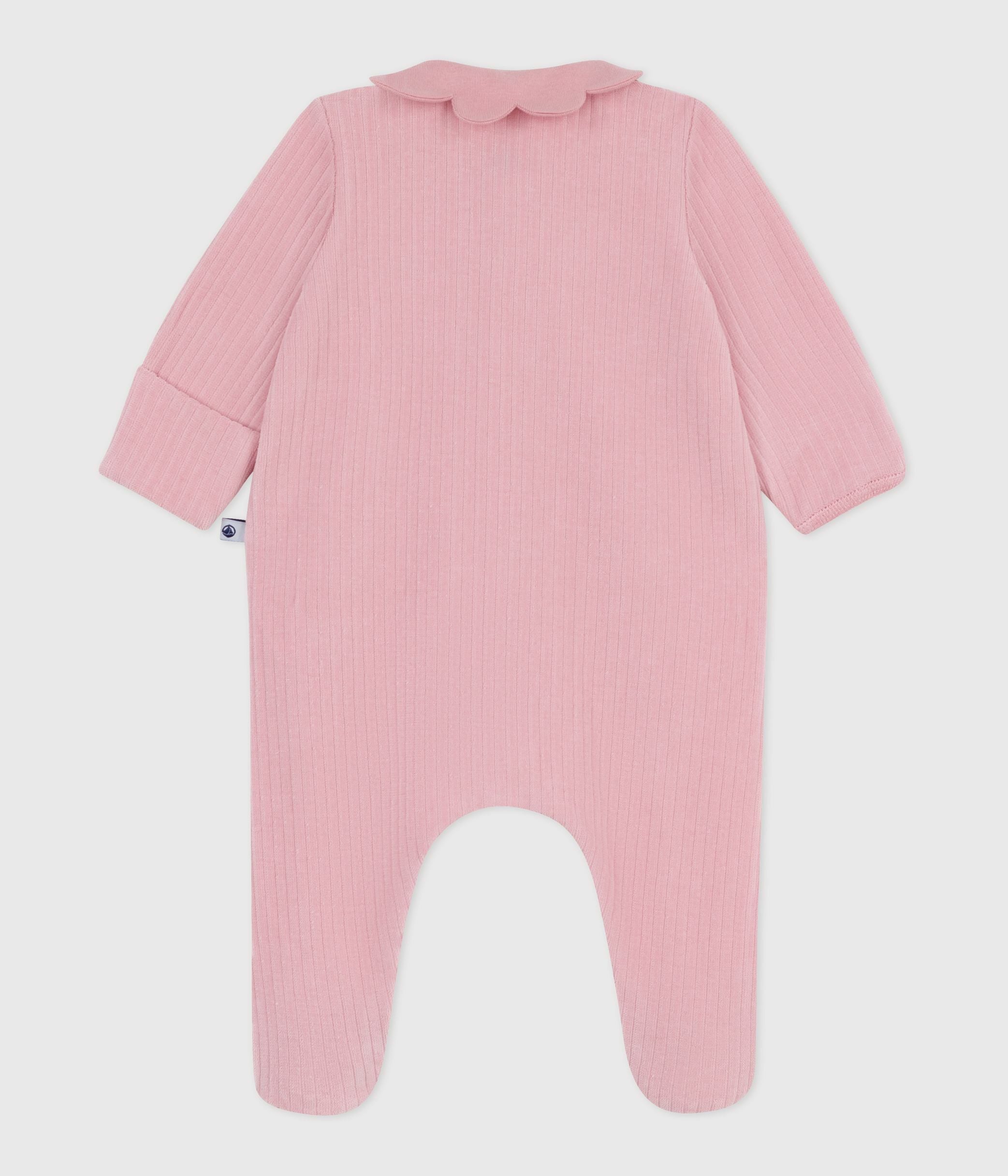 pyjama-bébé-en-velours-à-col-uni