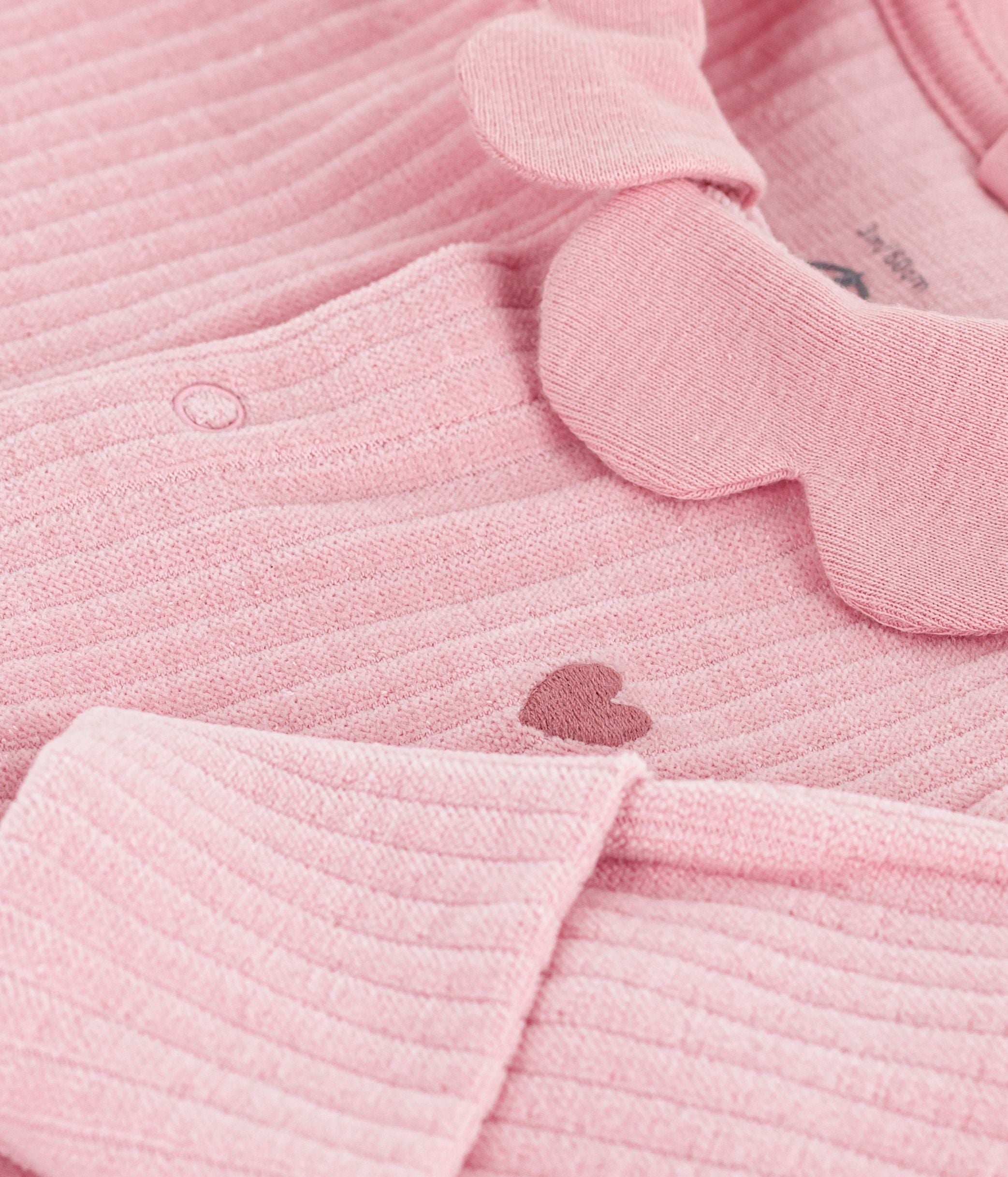 pyjama-bébé-en-velours-à-col-uni
