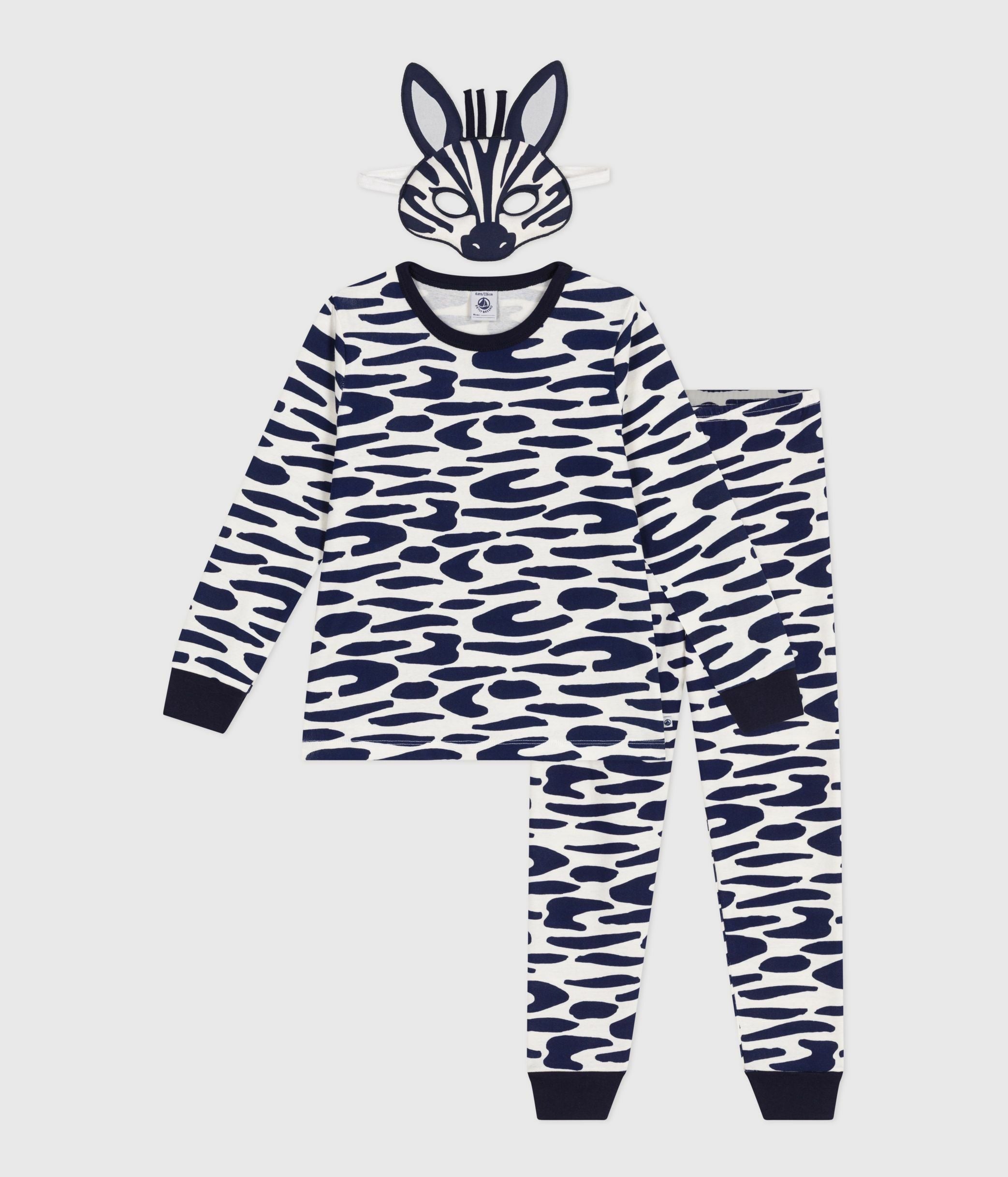 pyjama-déguisement-enfant-en-coton-imprimé-zèbre