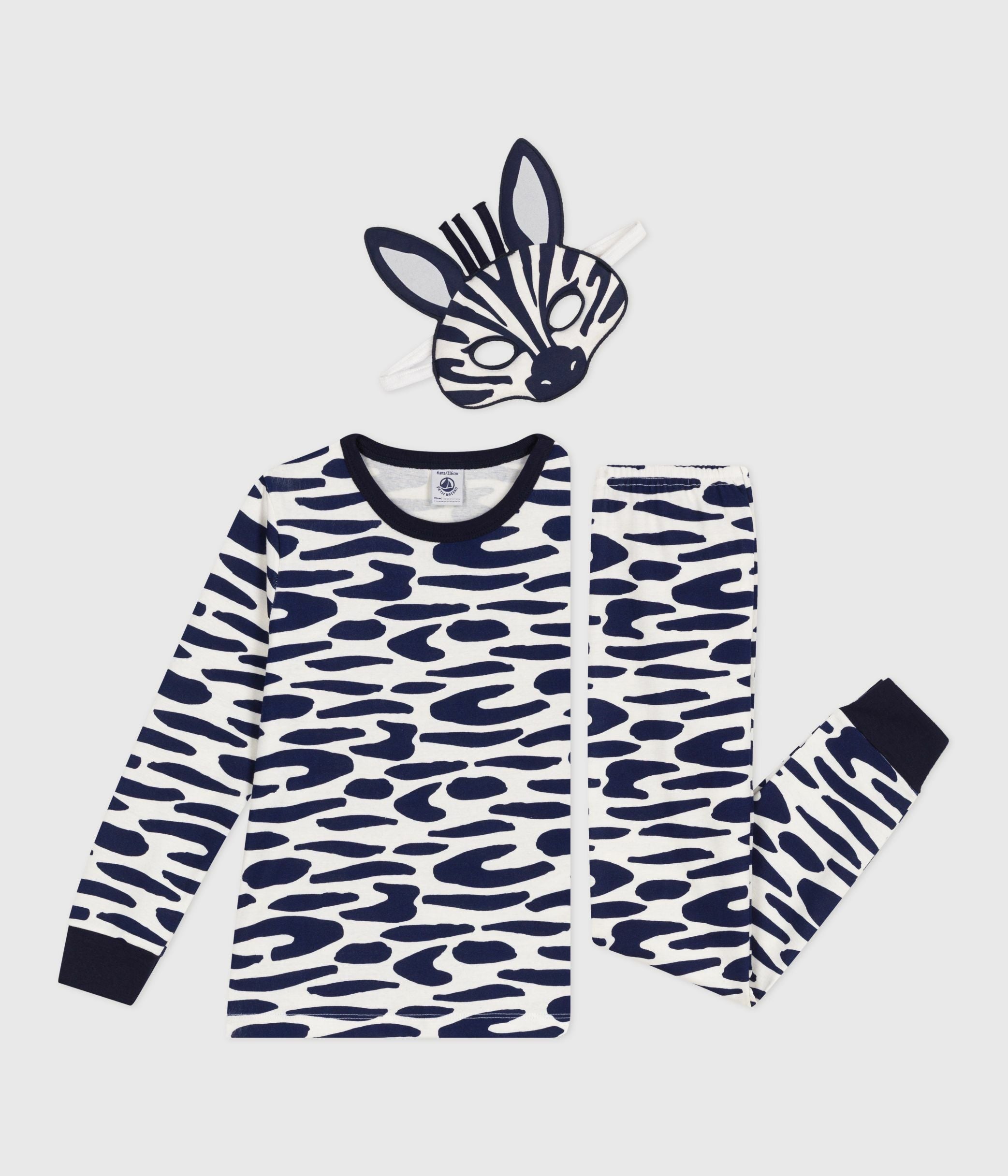 pyjama-déguisement-enfant-en-coton-imprimé-zèbre