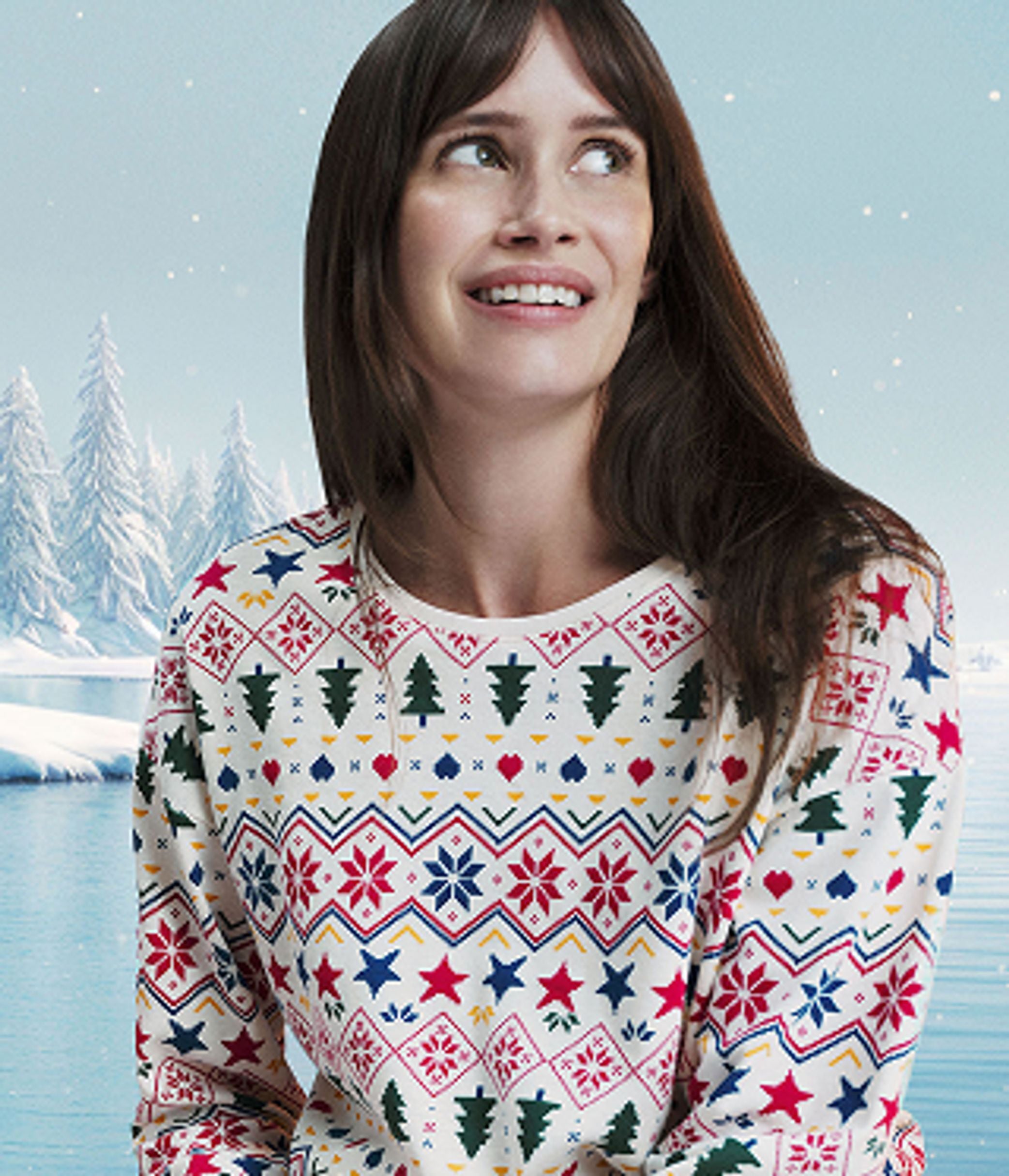 pyjama-femme-en-coton-imprimé-noël