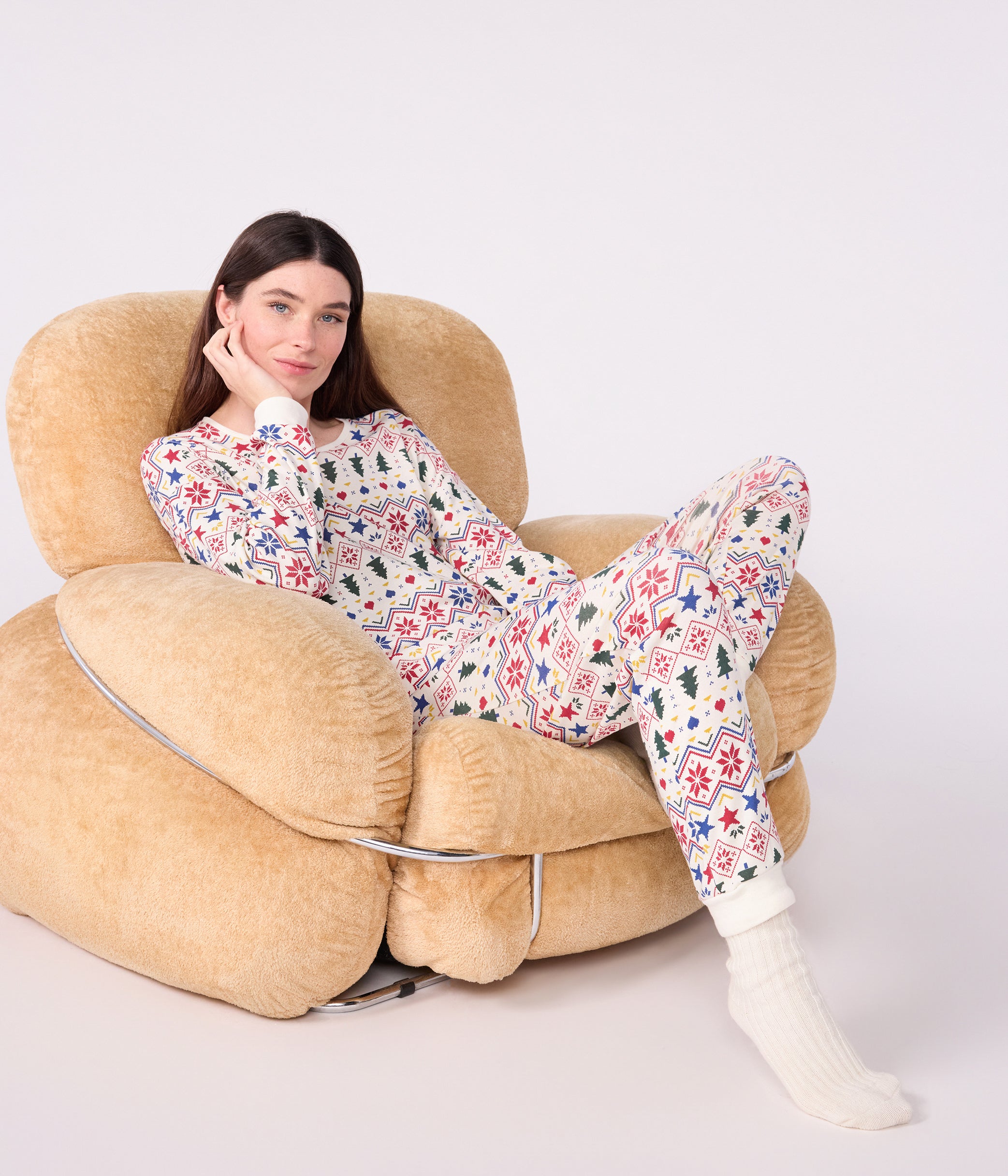 pyjama-femme-en-coton-imprimé-noël