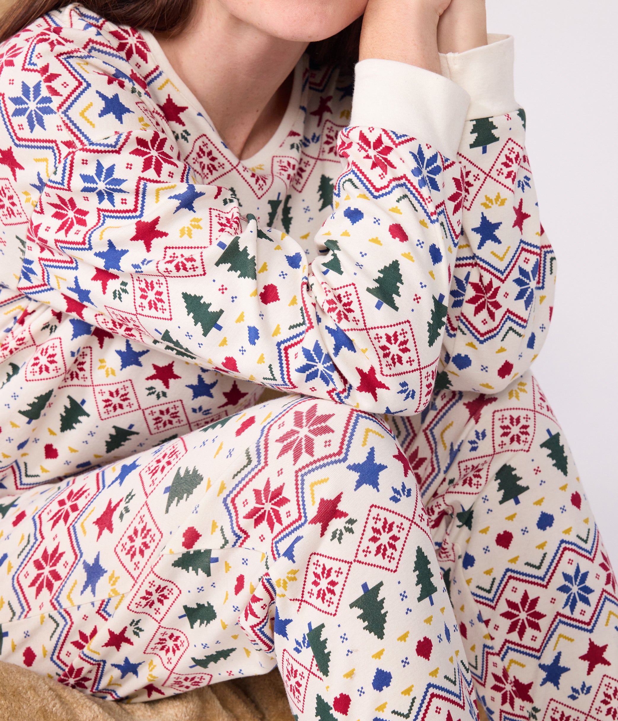 pyjama-femme-en-coton-imprimé-noël
