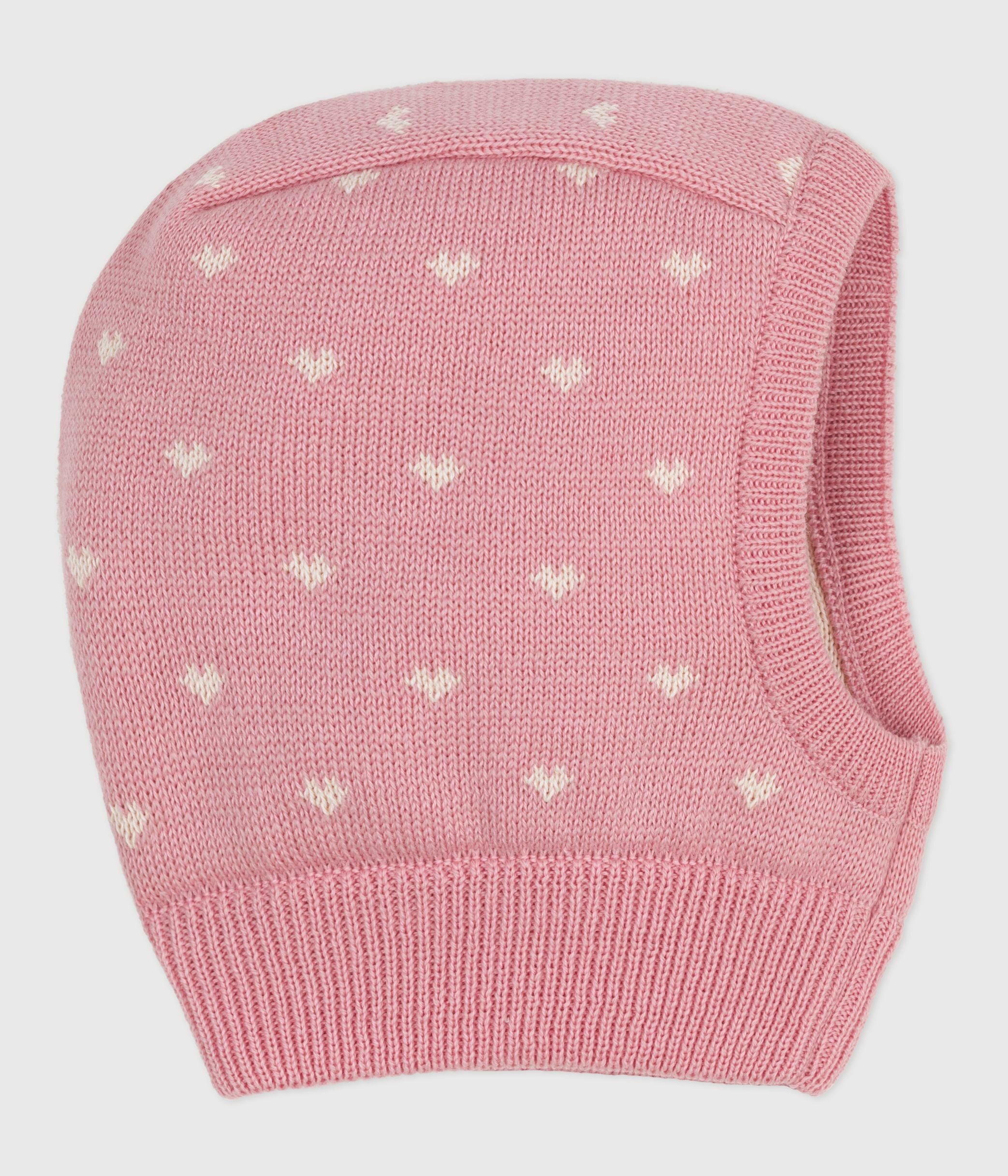 cagoule-bébé-cœurs-en-laine-et-coton