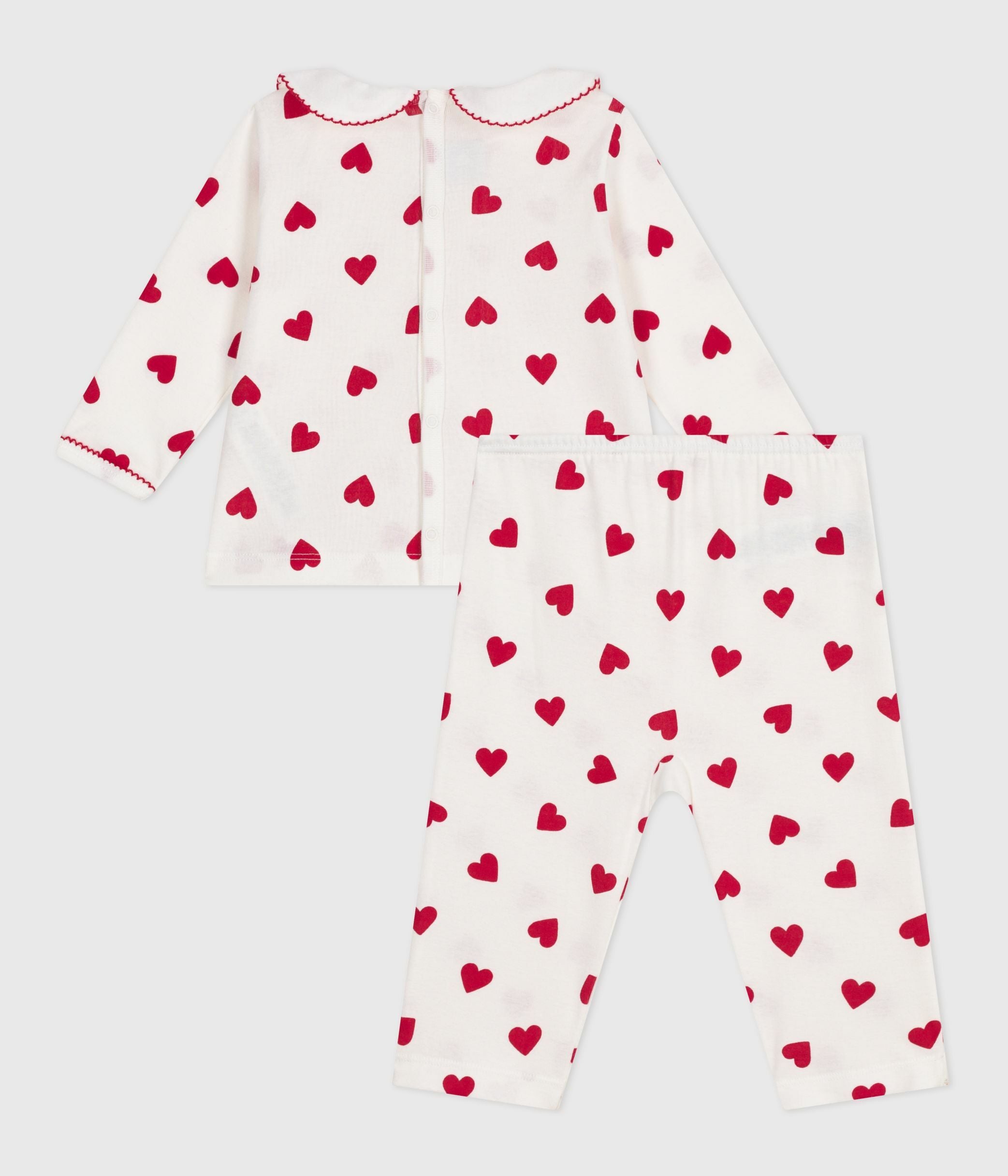 pyjama-2-pièces-bébé-imprimé-cœurs