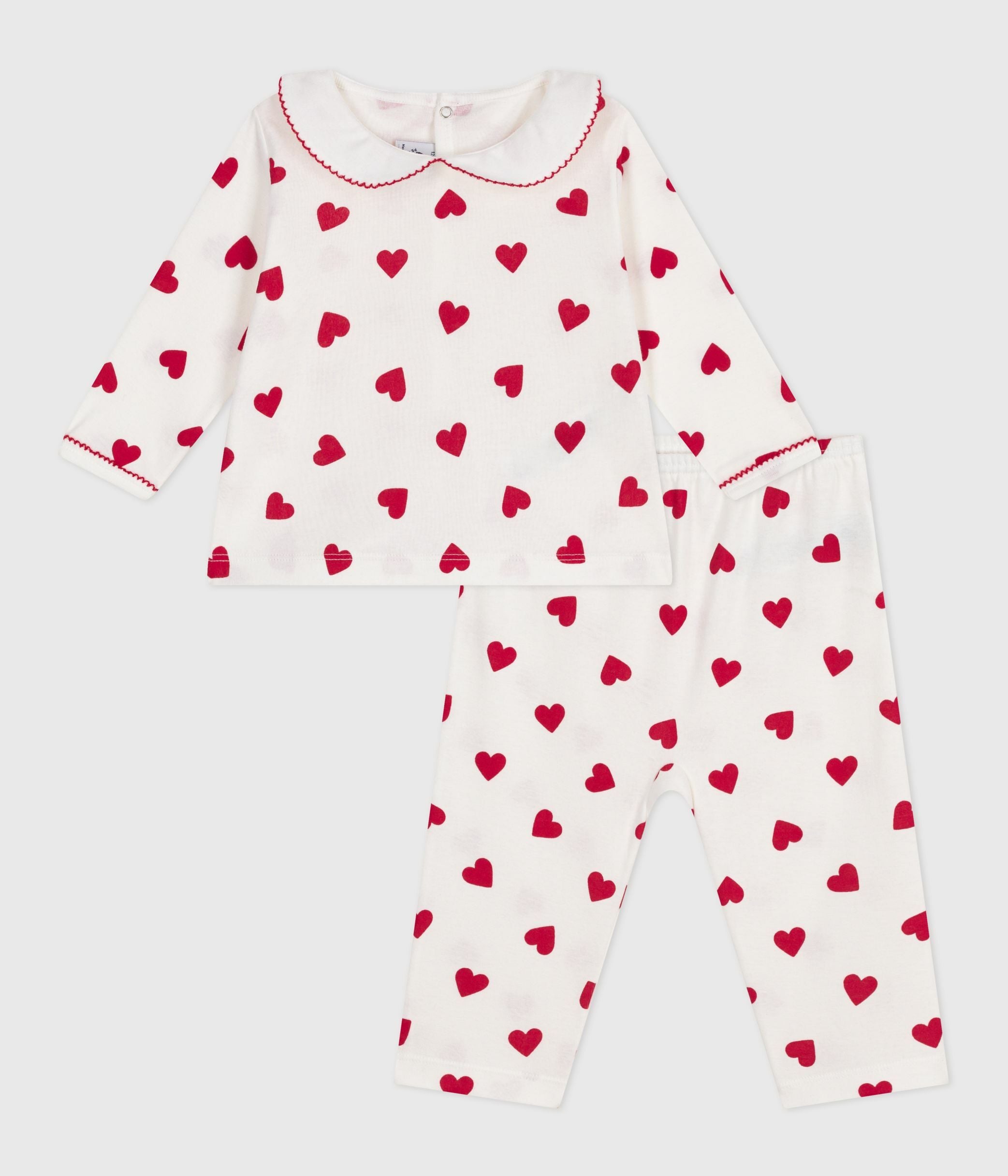 pyjama-2-pièces-bébé-imprimé-cœurs