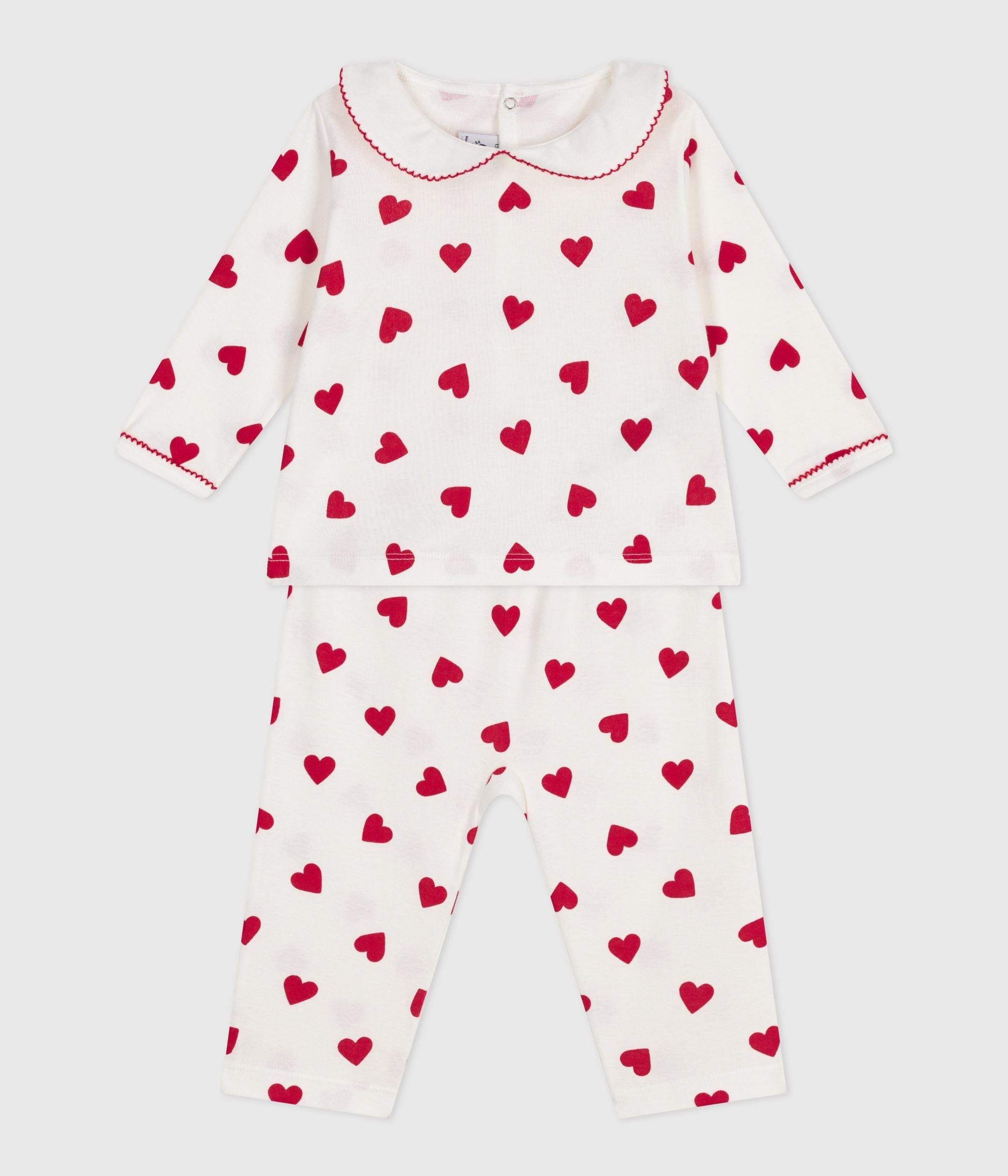 pyjama-2-pièces-bébé-imprimé-cœurs