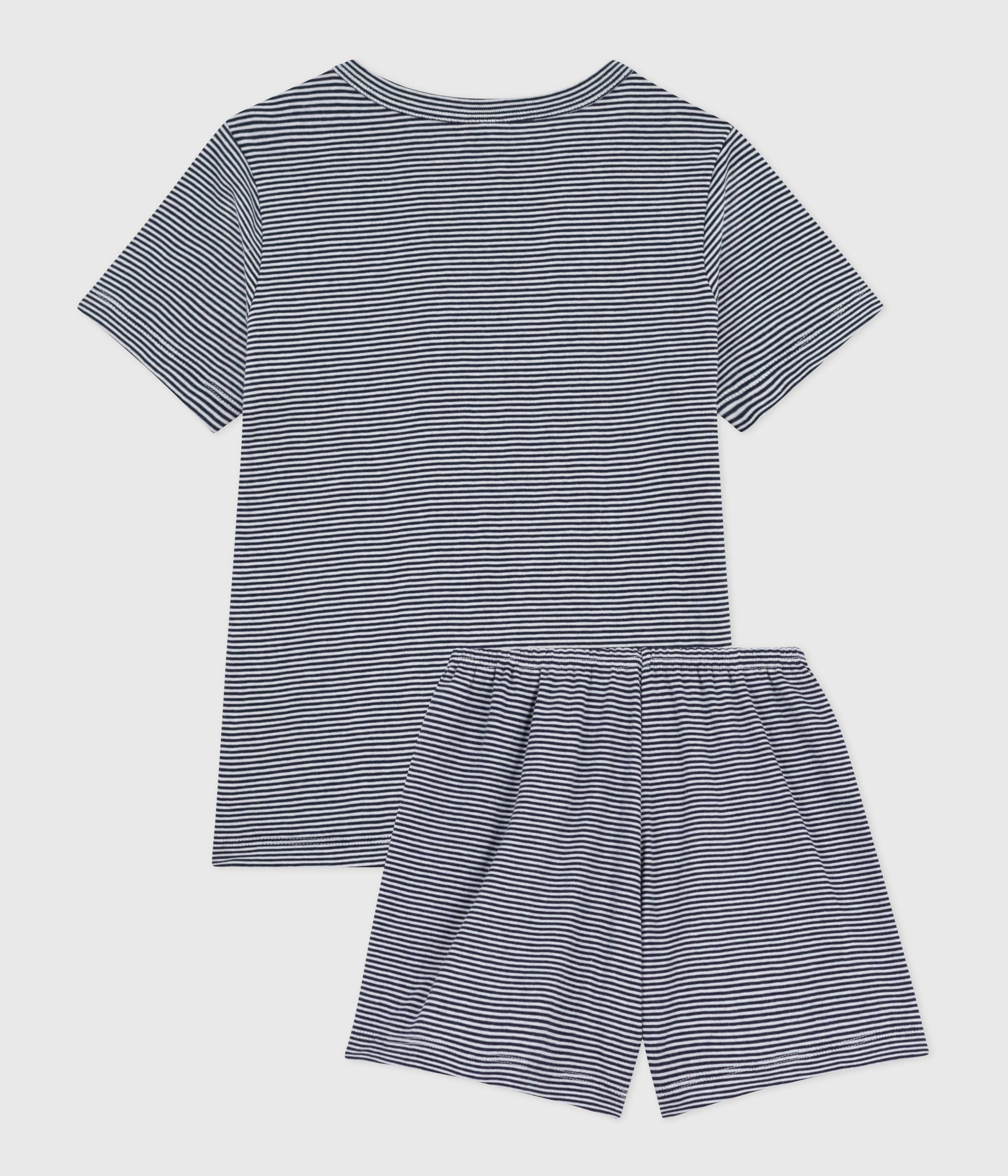 pyjama-short-enfant-en-coton-à-rayures