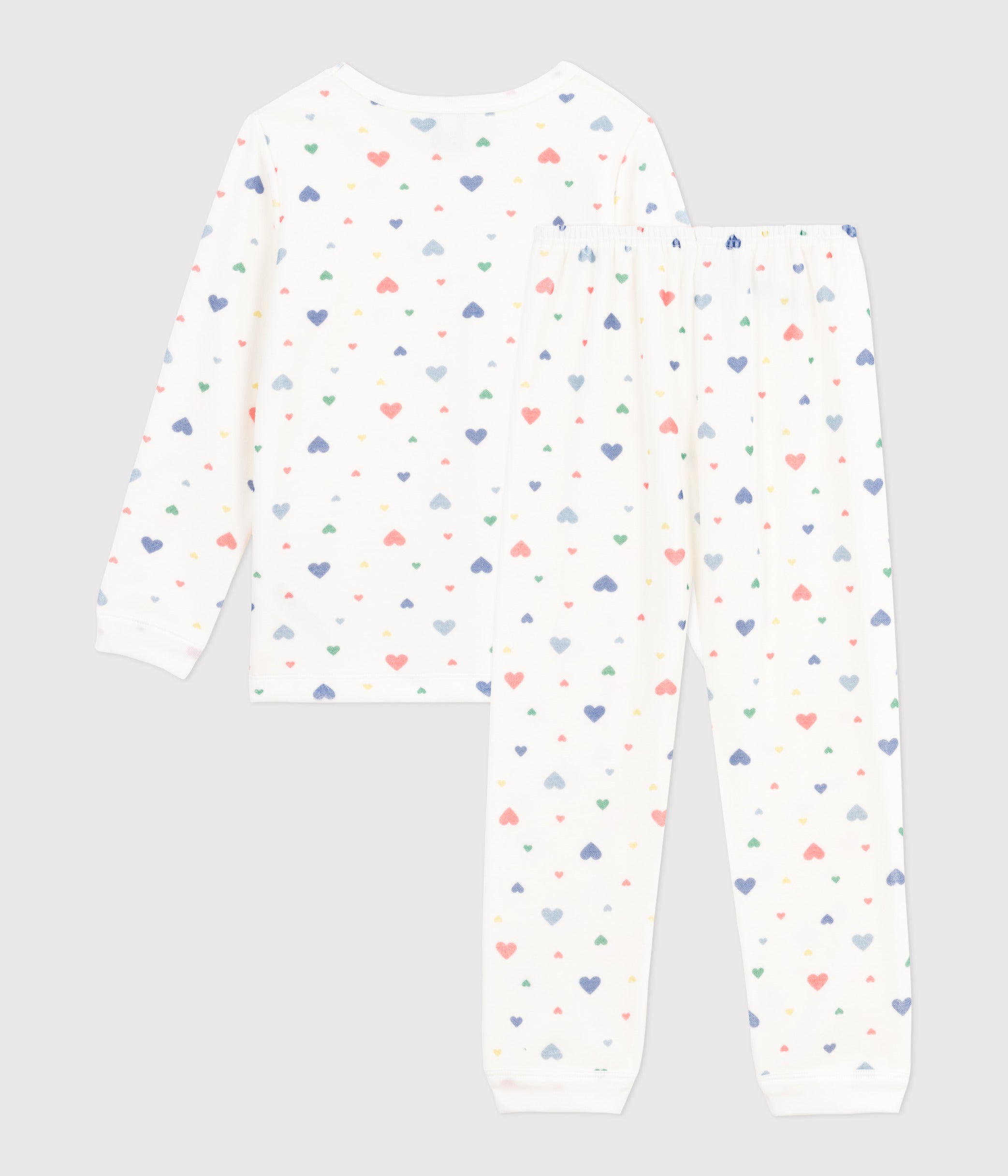 pyjama-enfant-en-velours-imprimé-cœurs