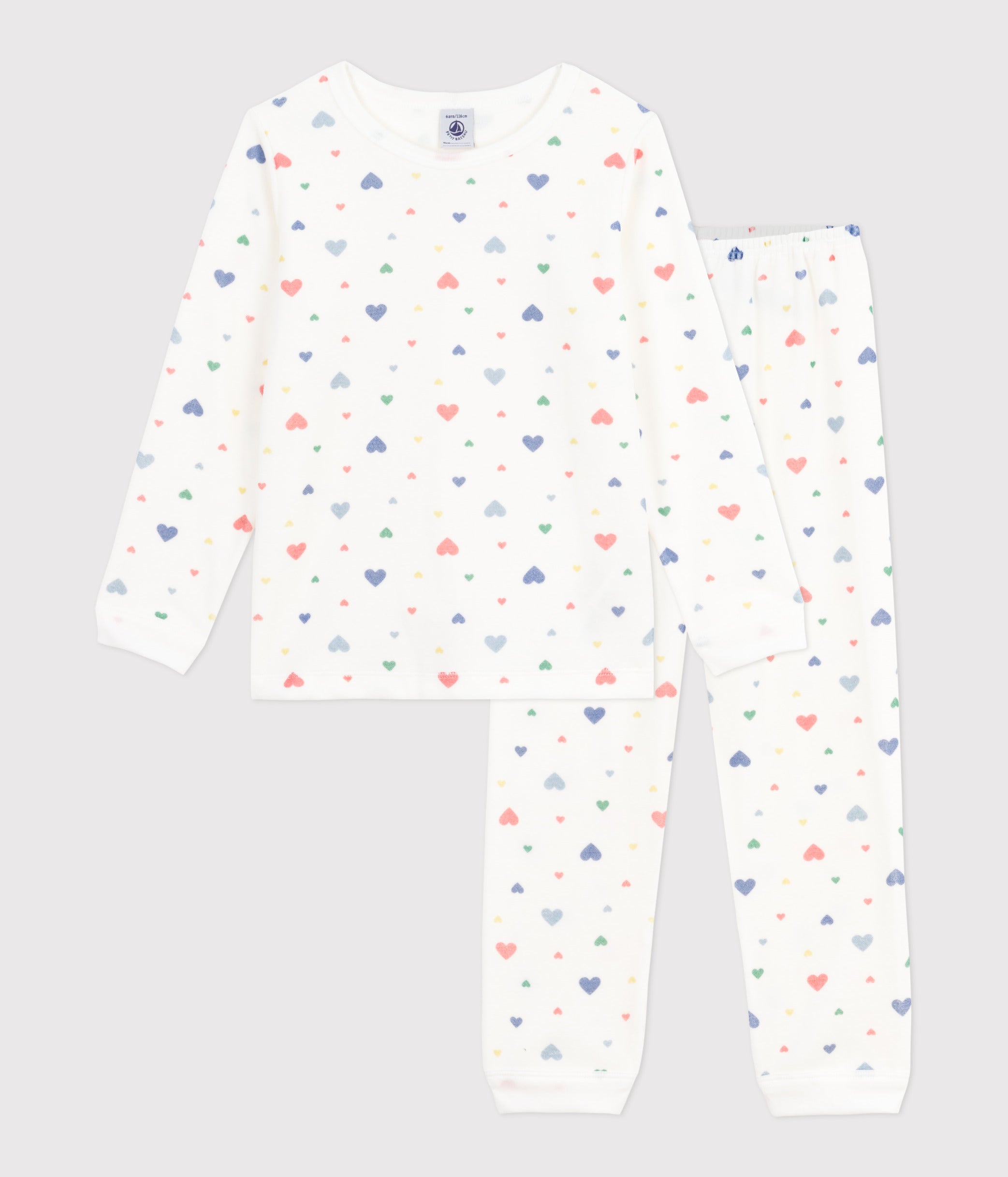 pyjama-enfant-en-velours-imprimé-cœurs