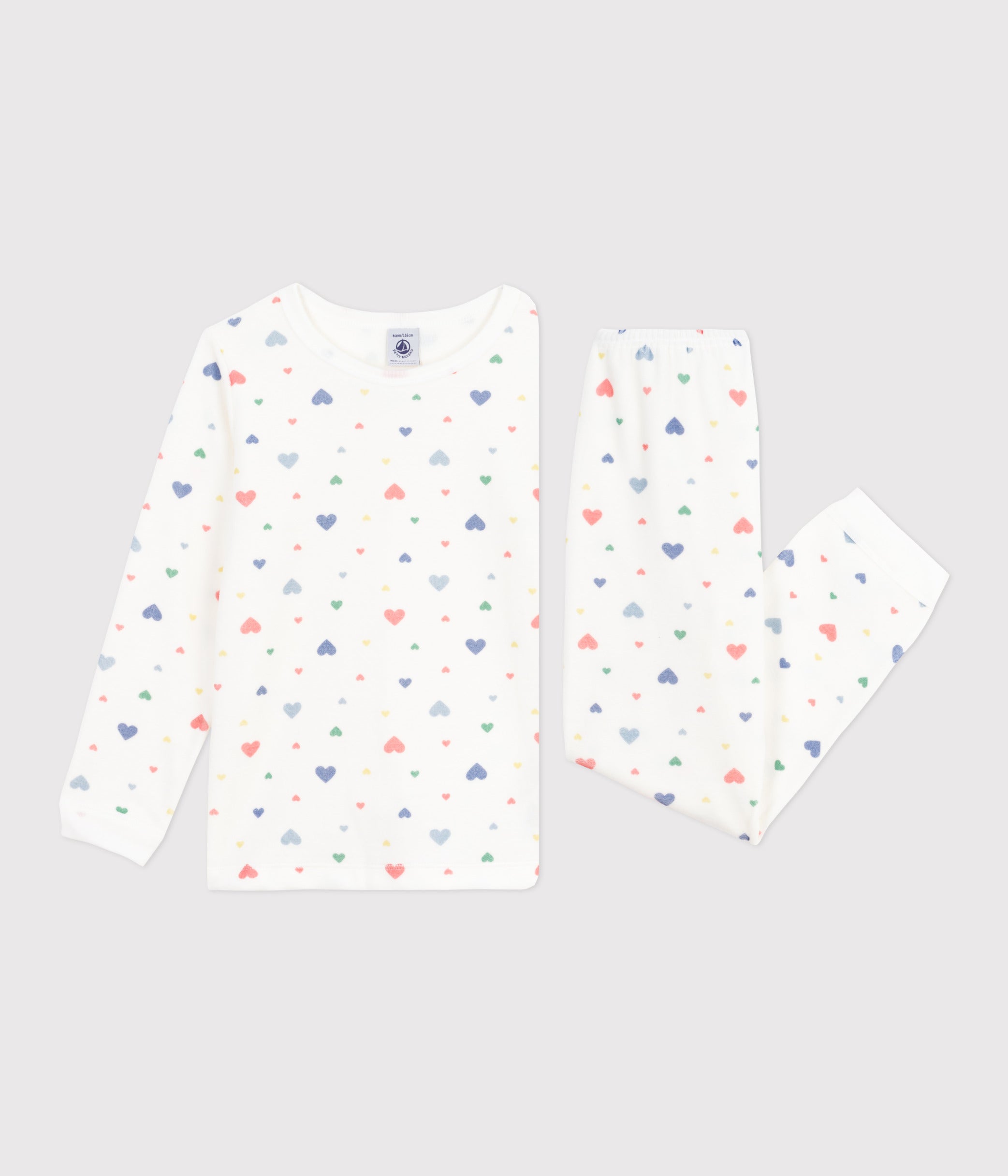 pyjama-enfant-en-velours-imprimé-cœurs
