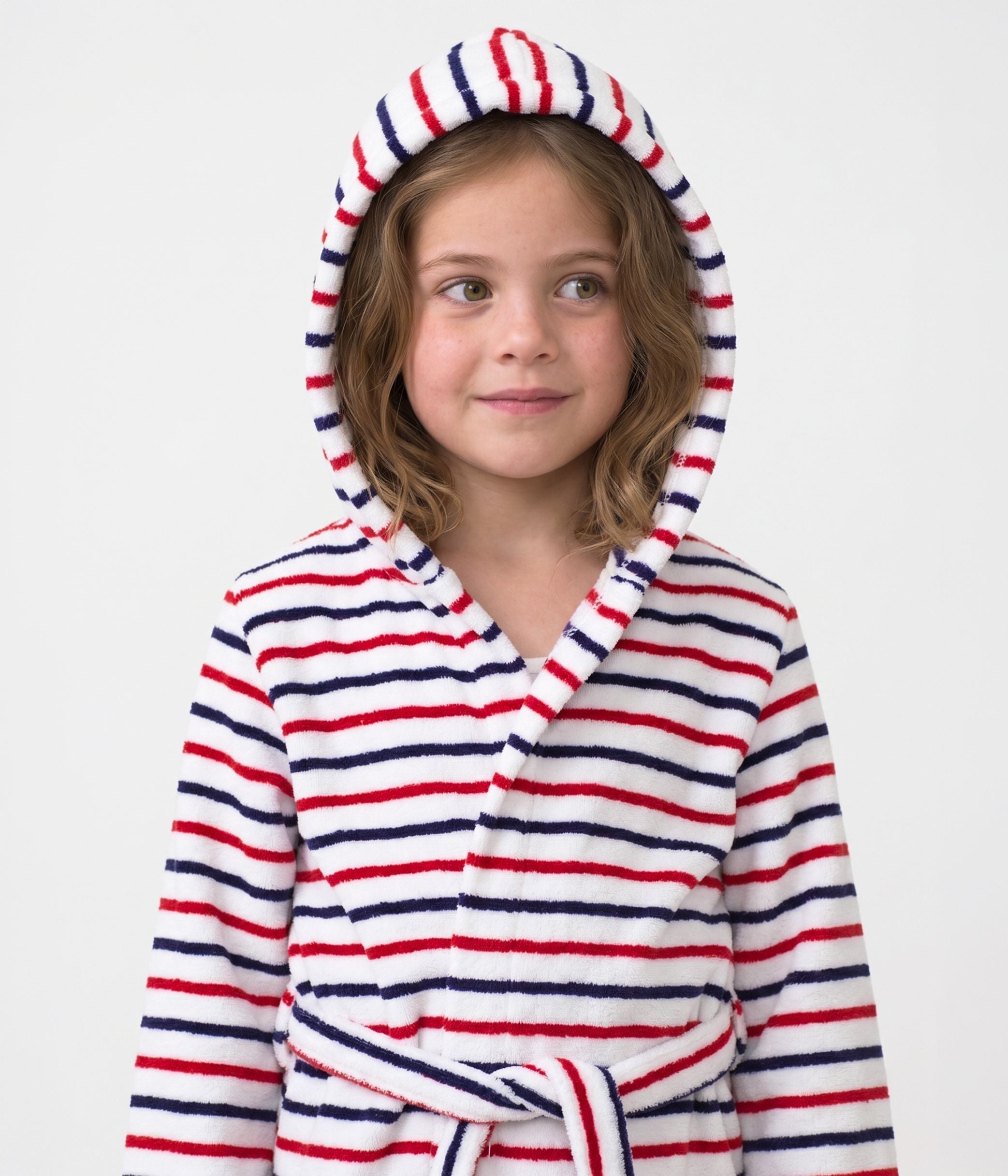 peignoir-enfant-en-coton-éponge-à-rayures