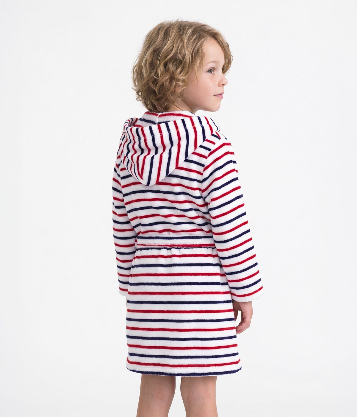 peignoir-enfant-en-coton-éponge-à-rayures