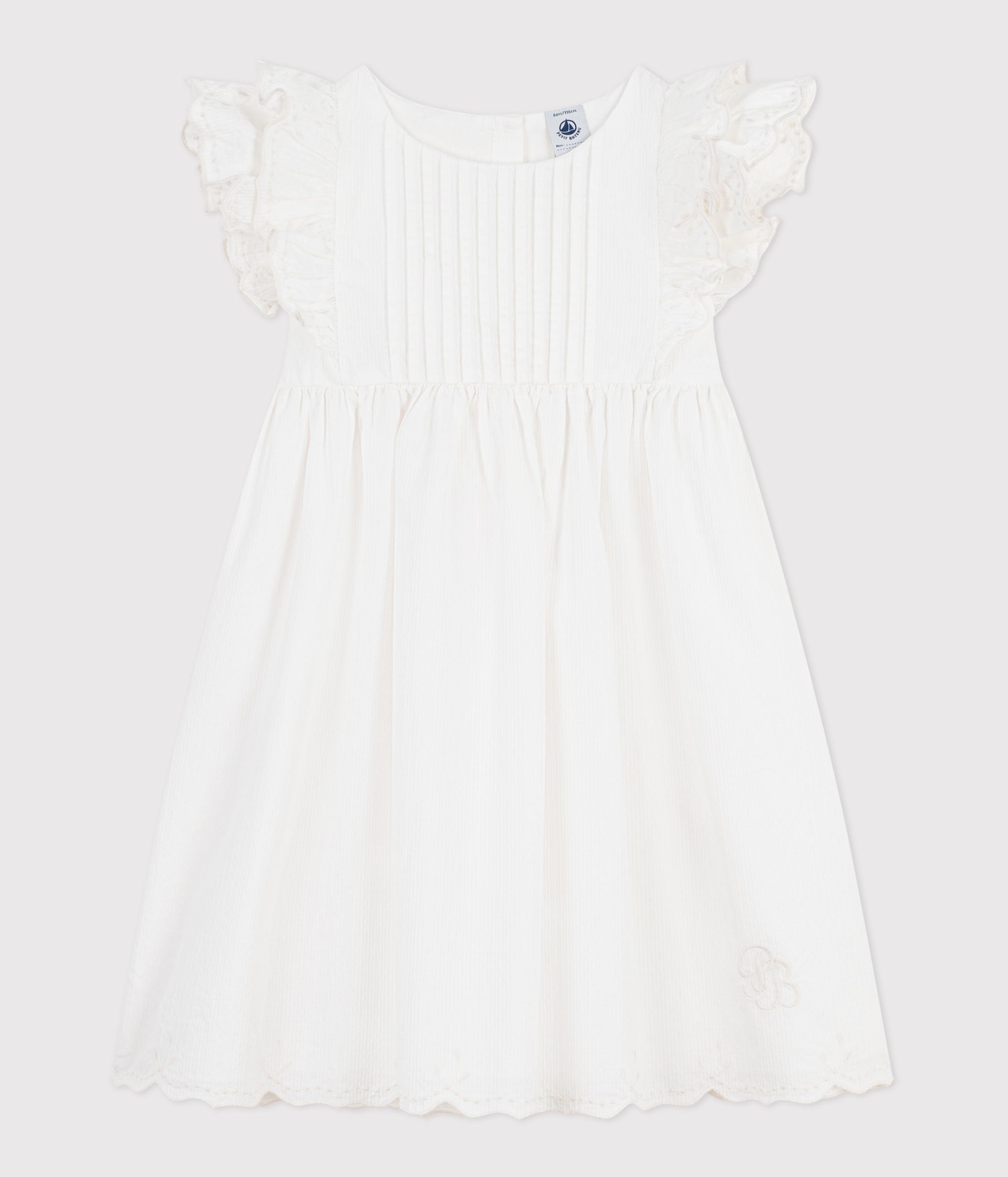 robe-enfant-en-coton-manches-courtes-unie