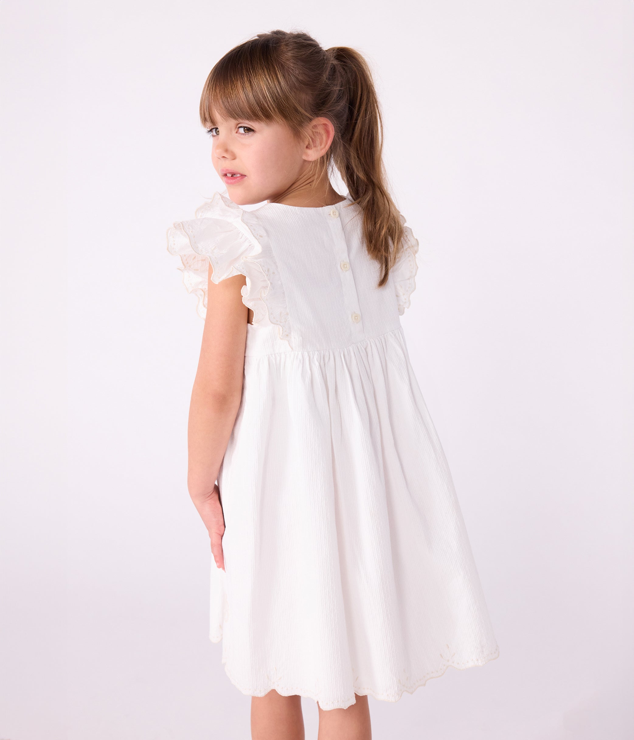 robe-enfant-en-coton-manches-courtes-unie