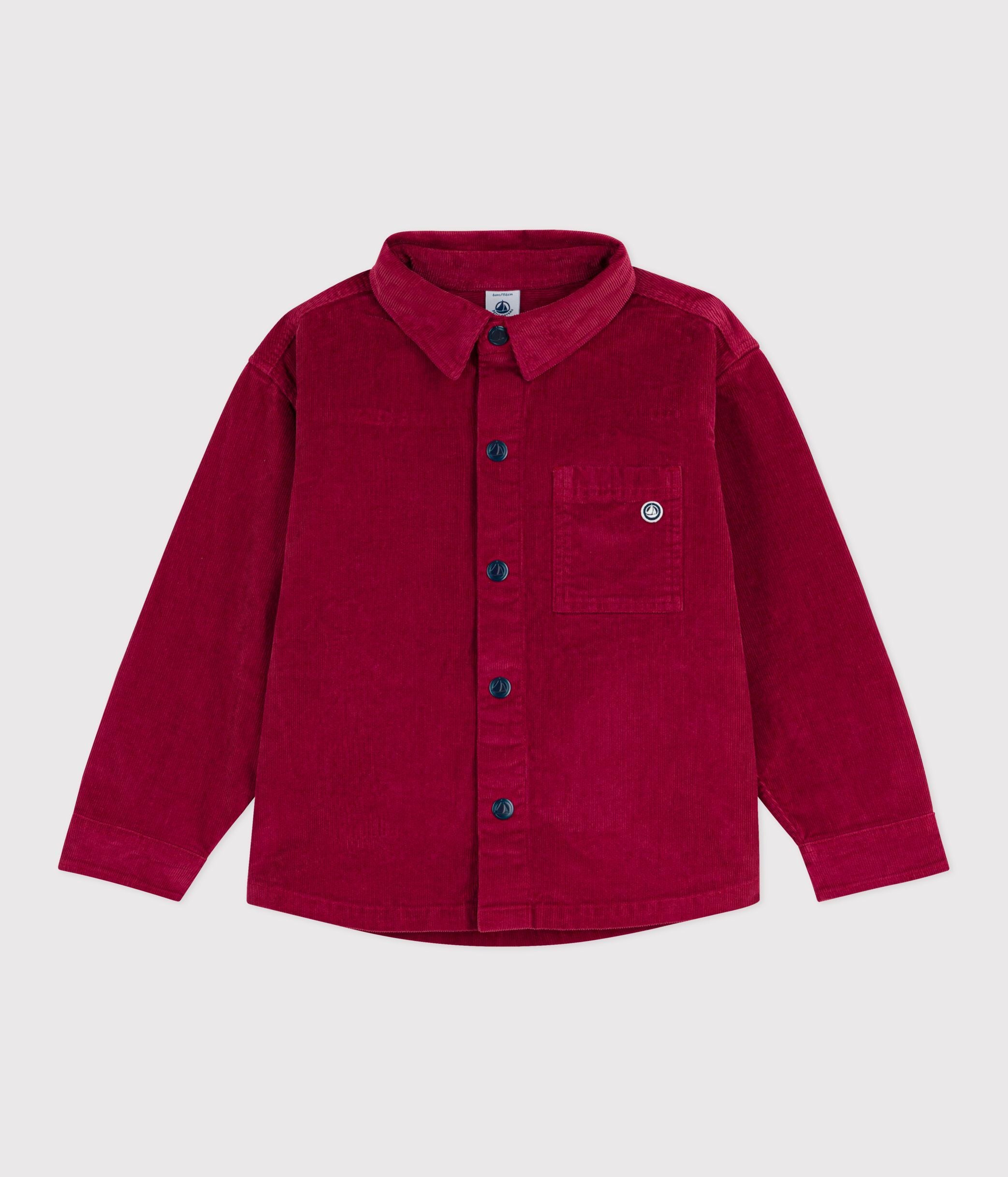 chemise-enfant-en-velours-unie