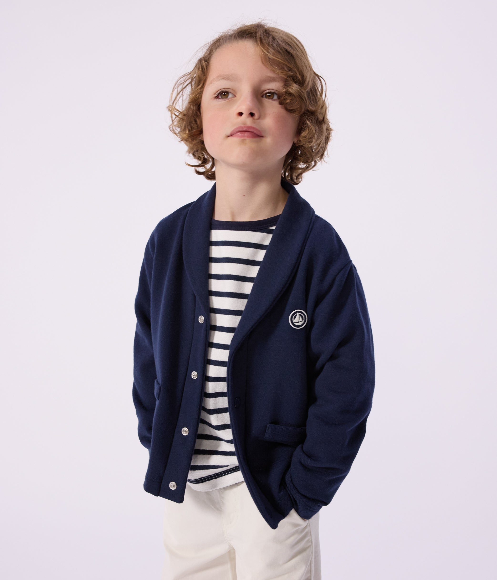 cardigan-enfant-en-coton-uni