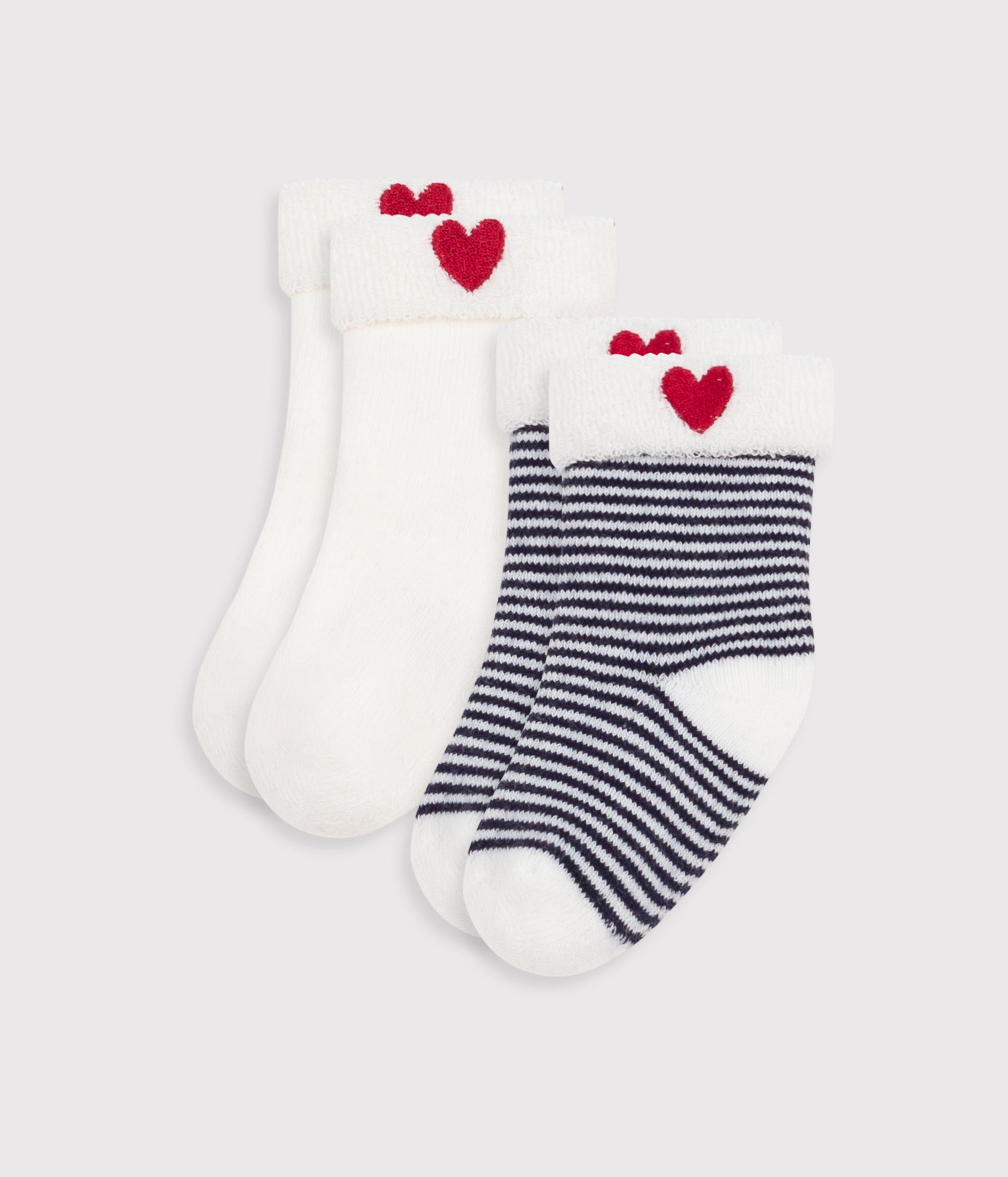 lot-de-2-chaussettes-bébé-en-coton-brodé
