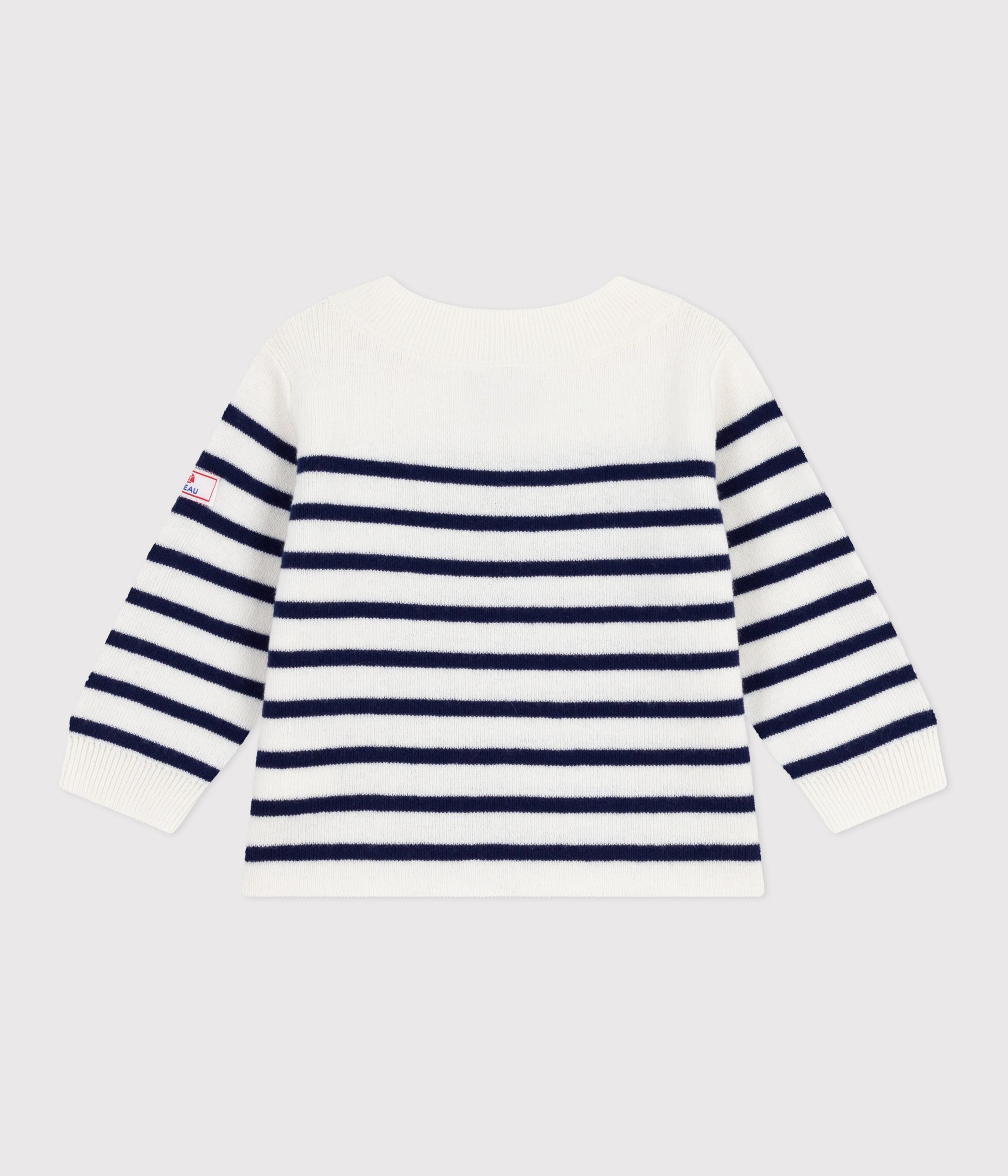 pull-marin-bébé-en-laine-et-coton-à-rayures