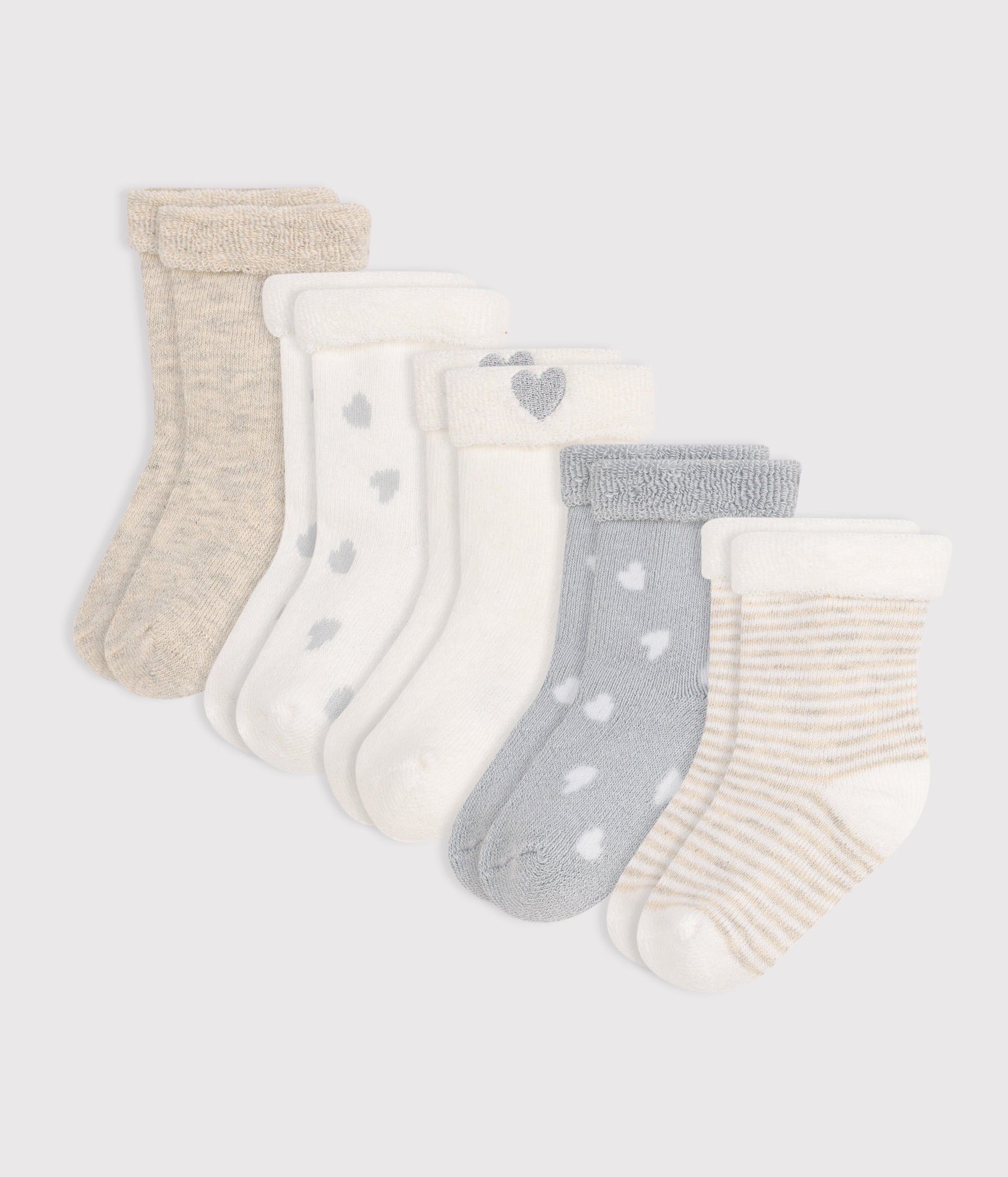 lot-de-5-chaussettes-naissance-en-coton-uni