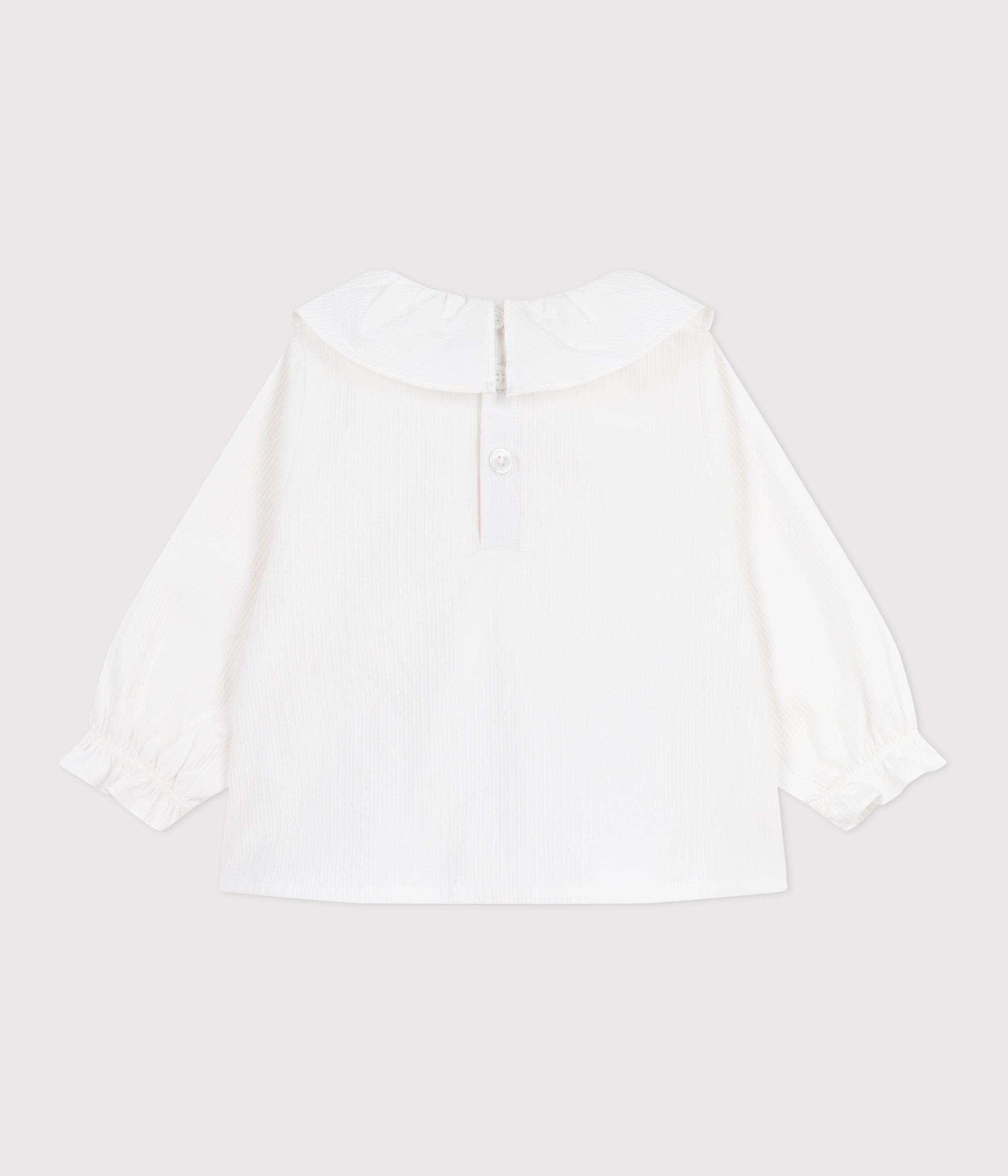 blouse-bébé-en-popeline-de-coton-manches-longues,-à-col-et-brodée