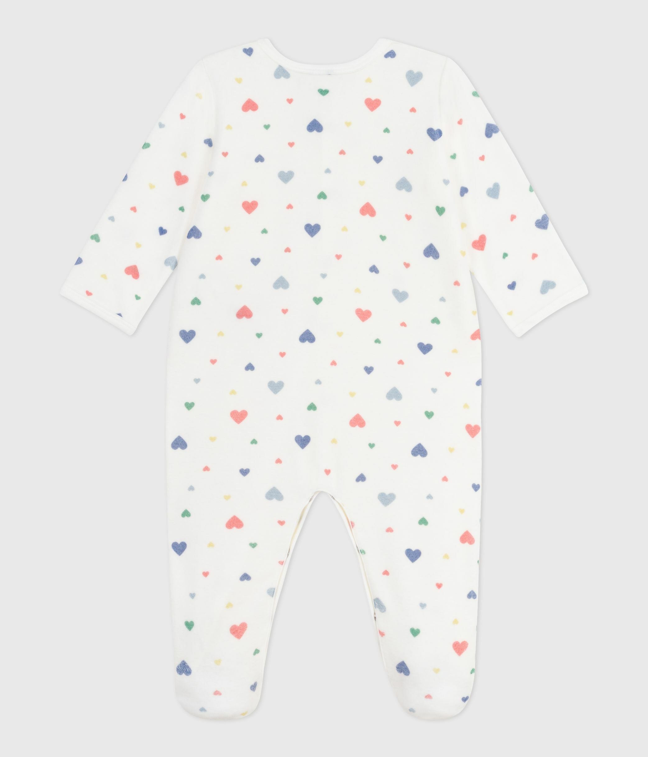 pyjama-bébé-en-velours-imprimé-cœurs