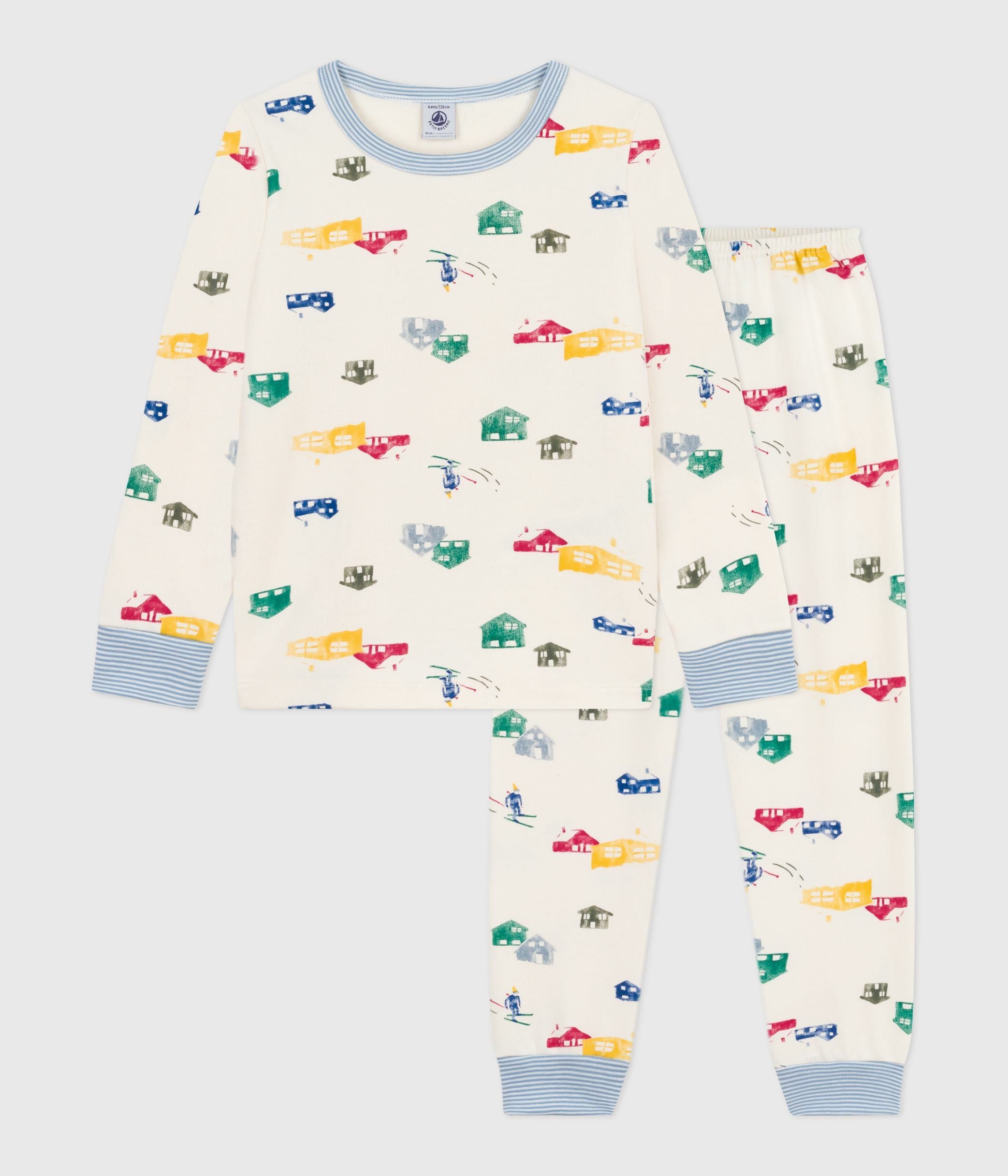 pyjama-enfant-en-molleton-imprimé-chalets