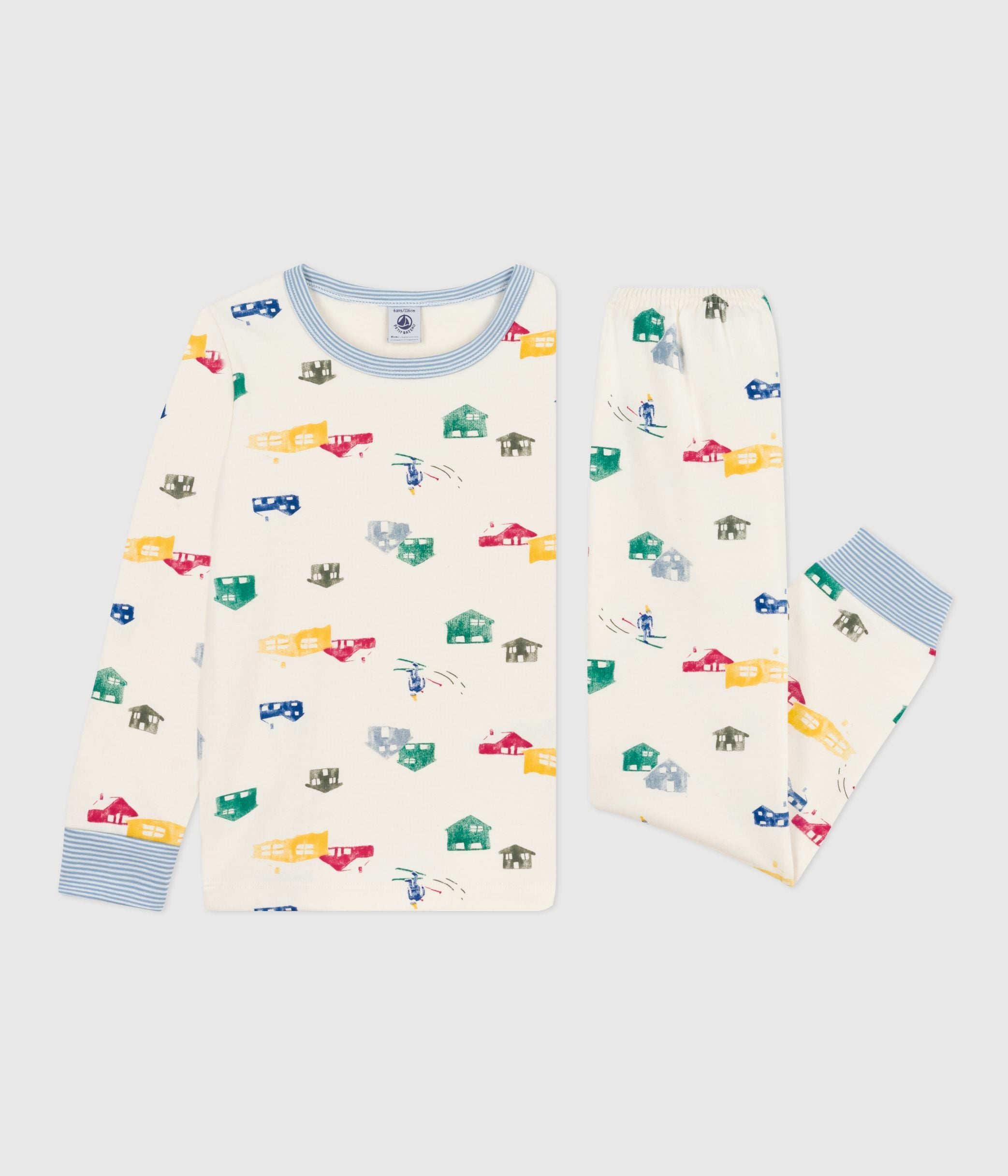 pyjama-enfant-en-molleton-imprimé-chalets