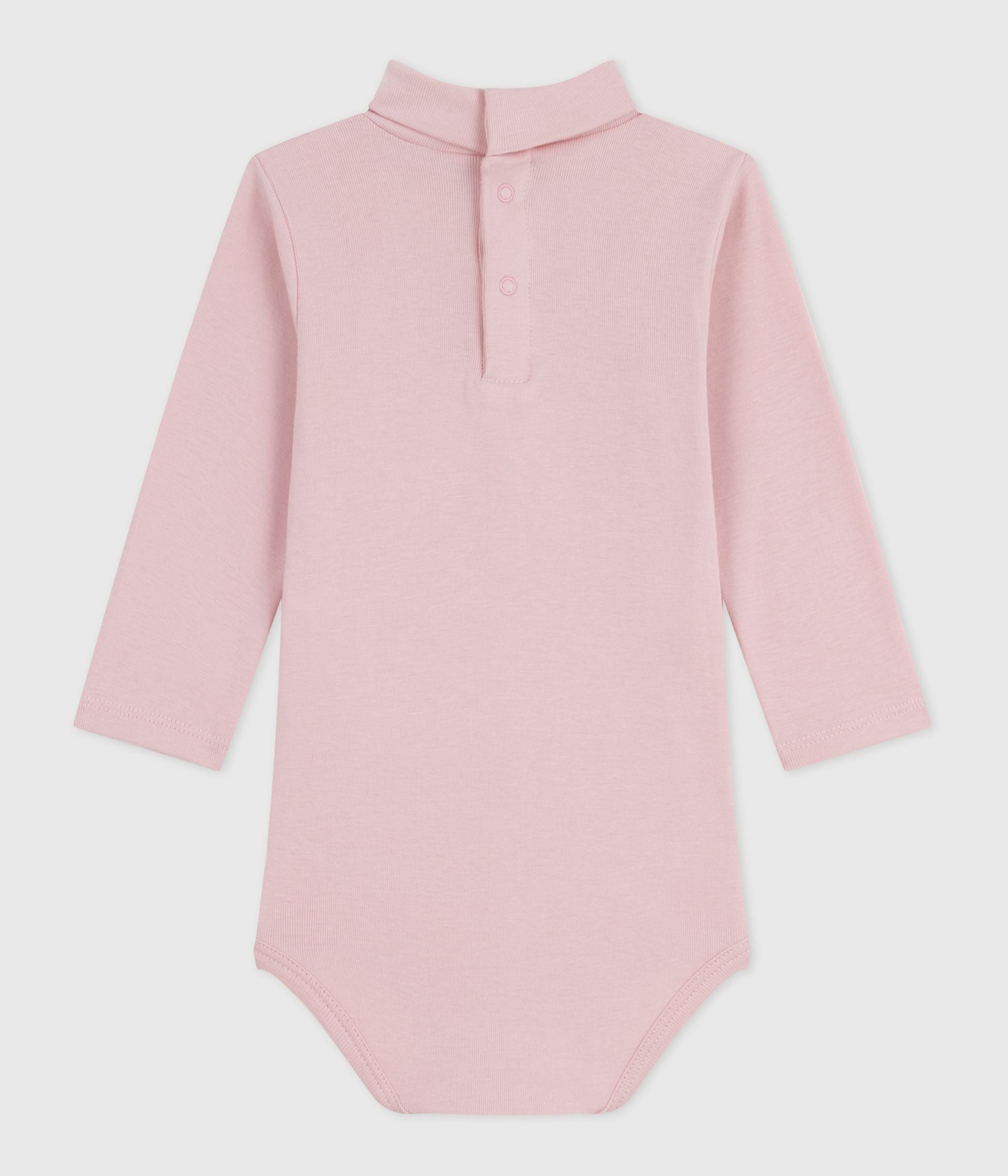 body-bébé-col-roulé-en-coton-uni