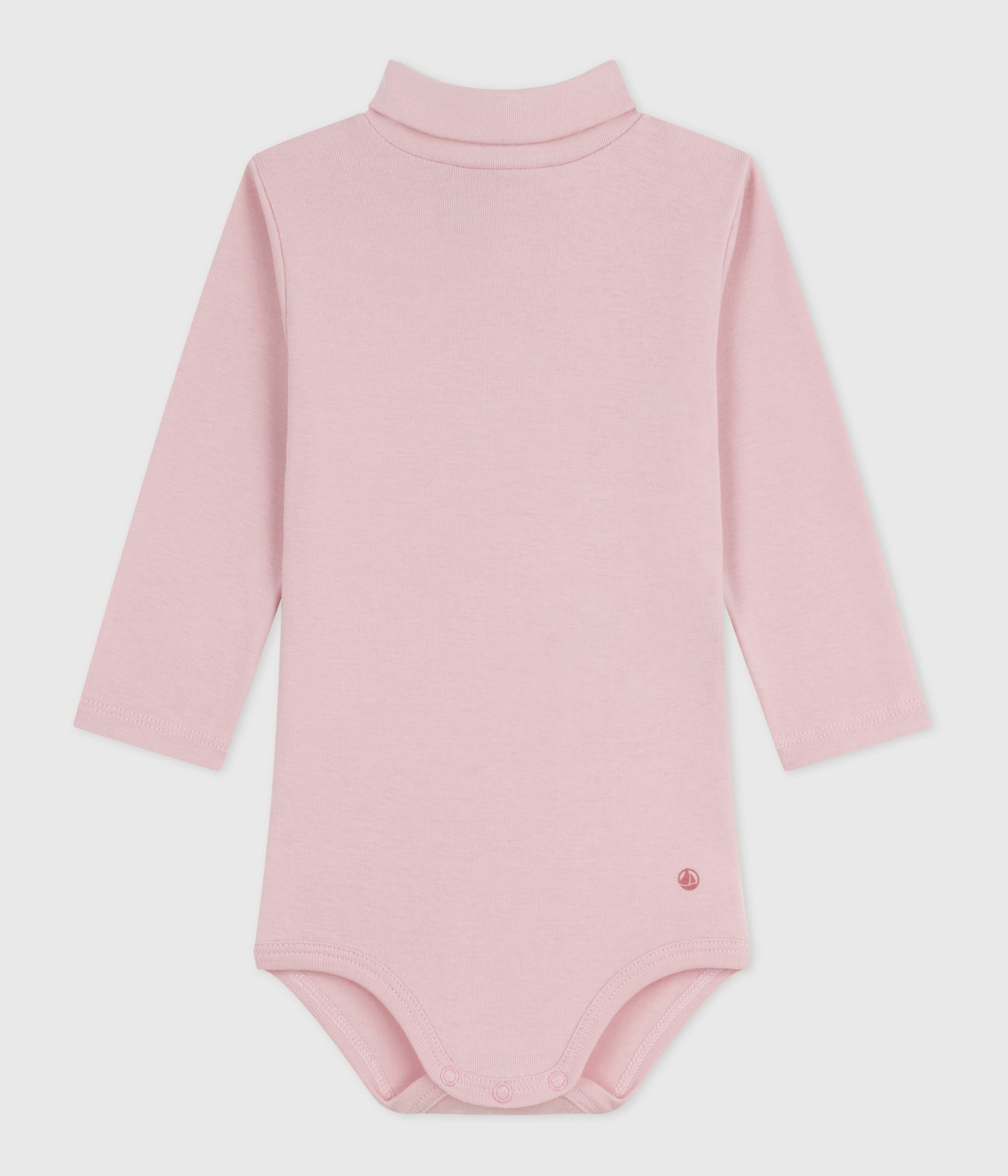 body-bébé-col-roulé-en-coton-uni