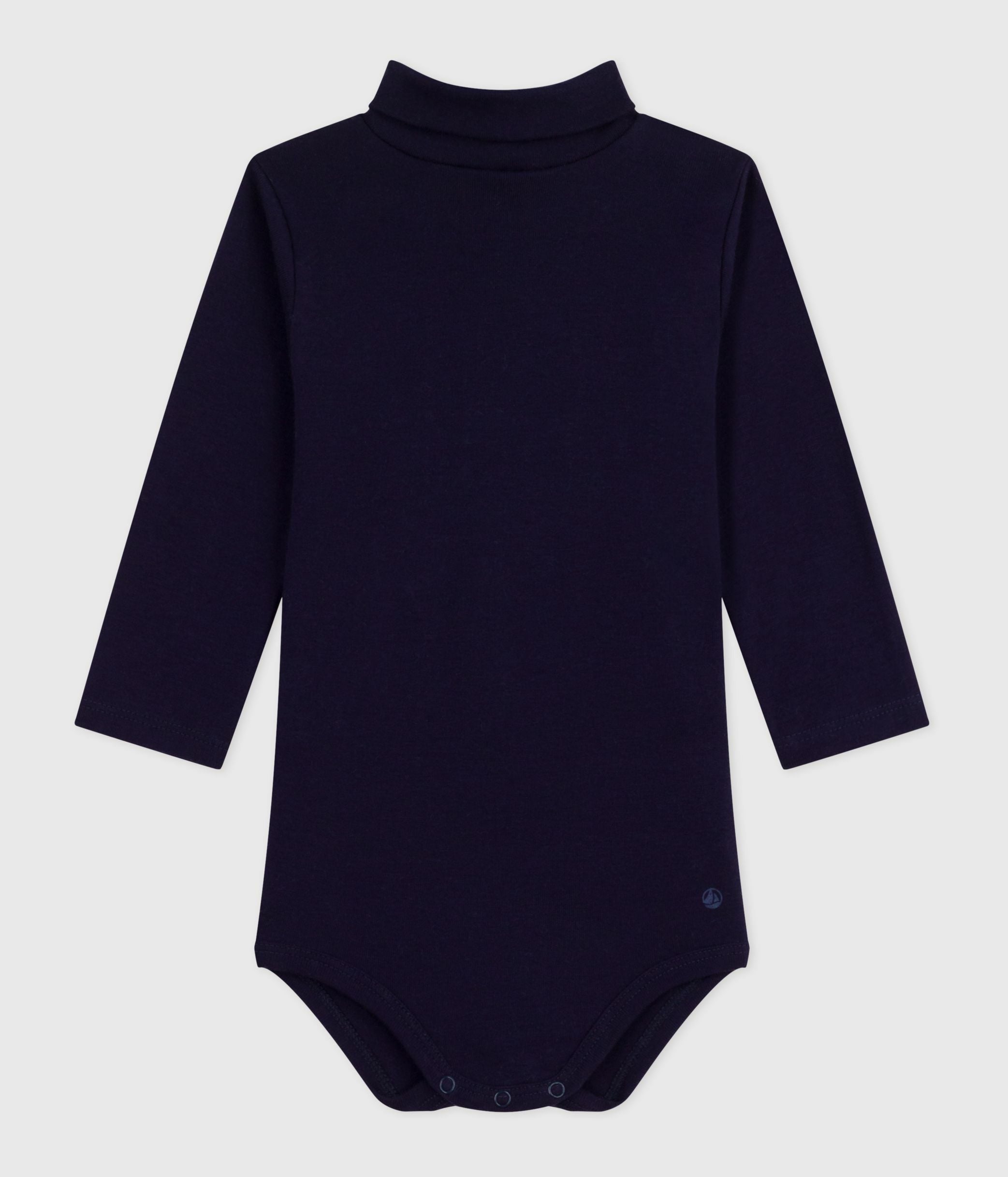 body-bébé-col-roulé-en-coton-uni