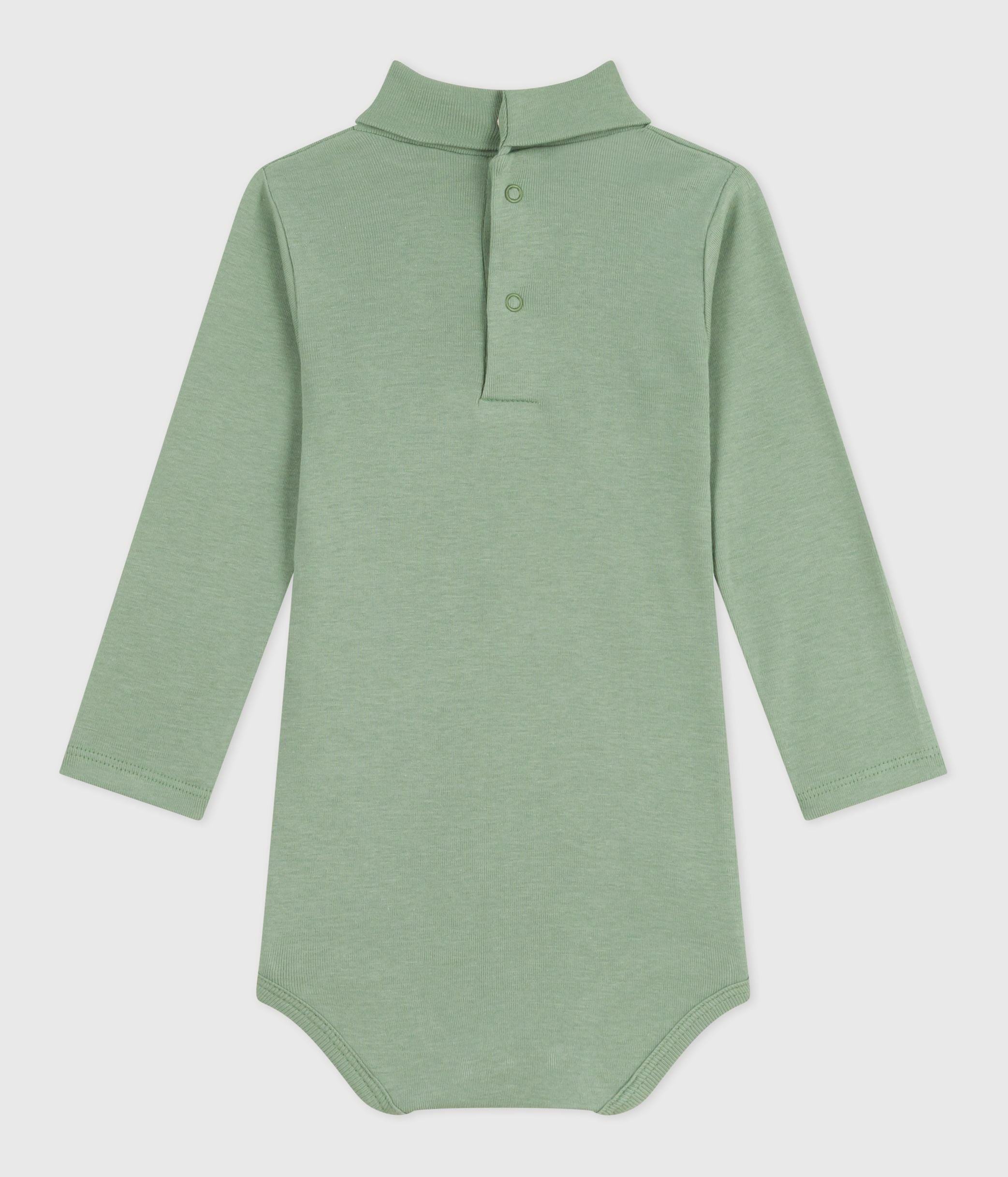 body-bébé-col-roulé-en-coton-uni