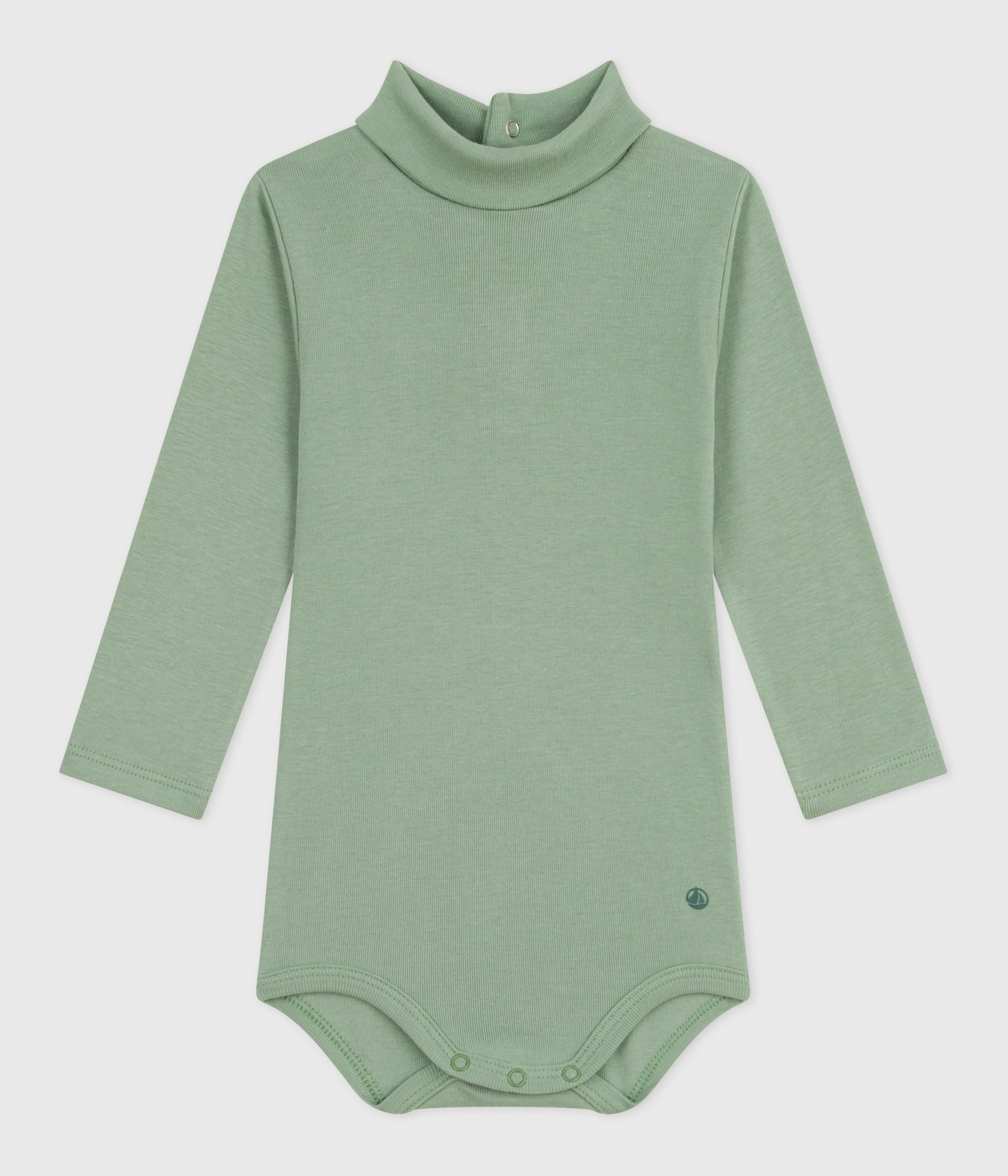 body-bébé-col-roulé-en-coton-uni