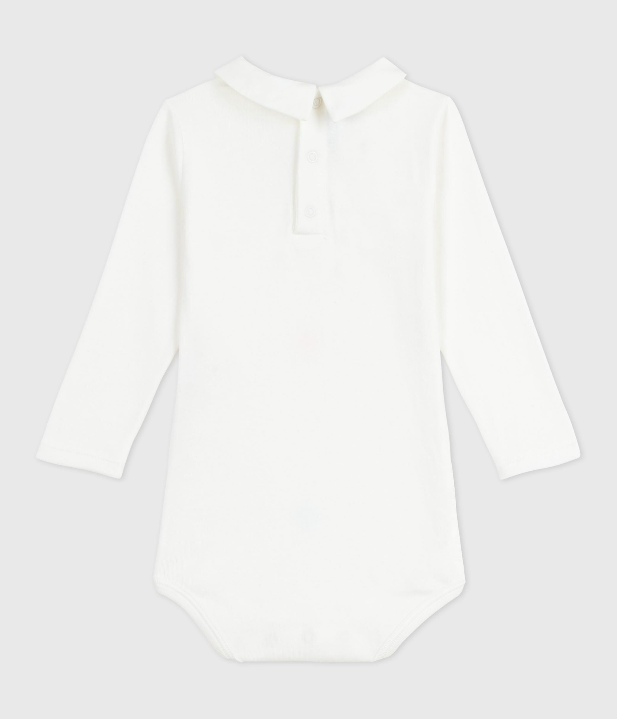 body-bébé-en-coton-à-col-brodé,-uni