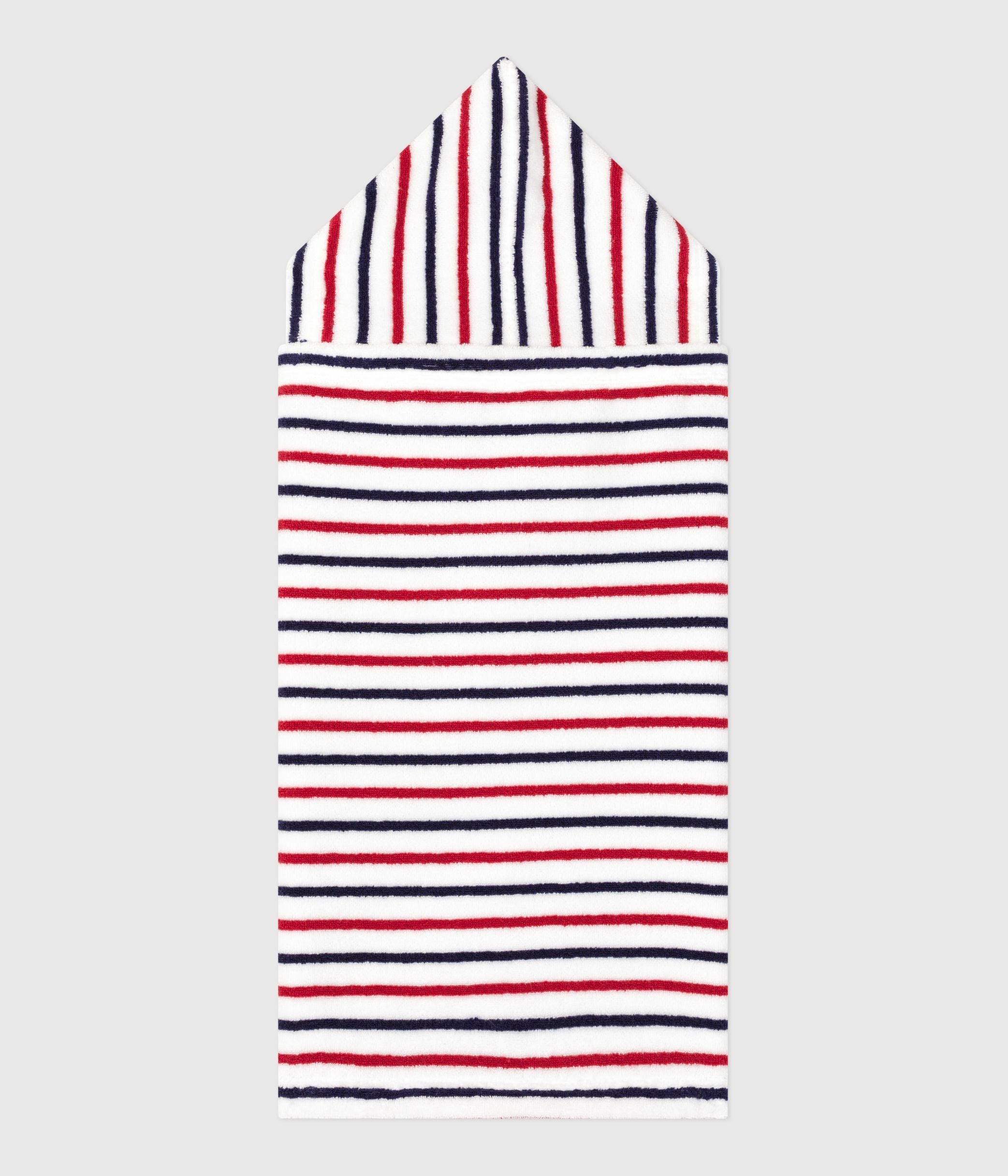 cape-de-bain-bébé-imprimée-à-rayures-en-éponge