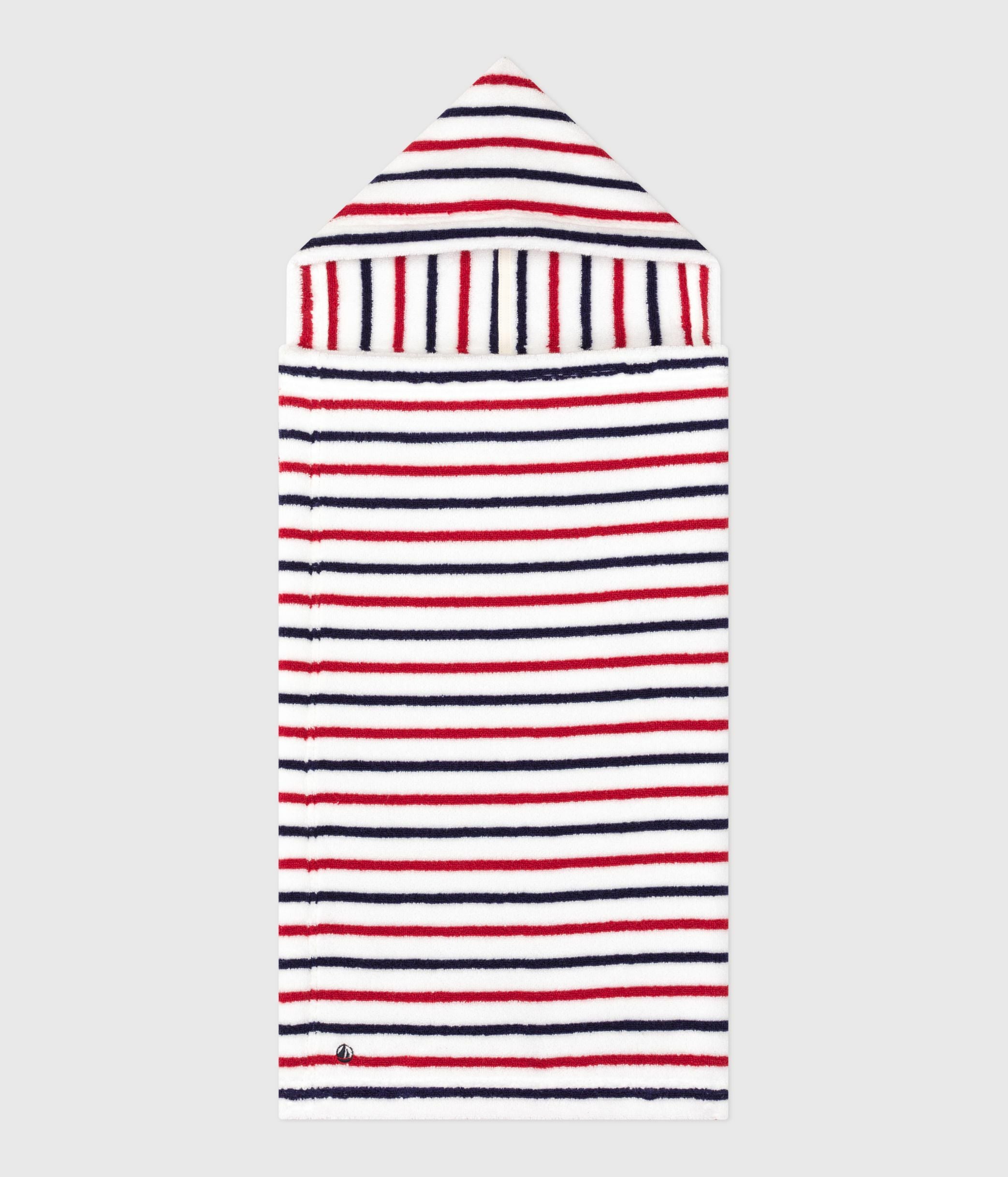 cape-de-bain-bébé-imprimée-à-rayures-en-éponge