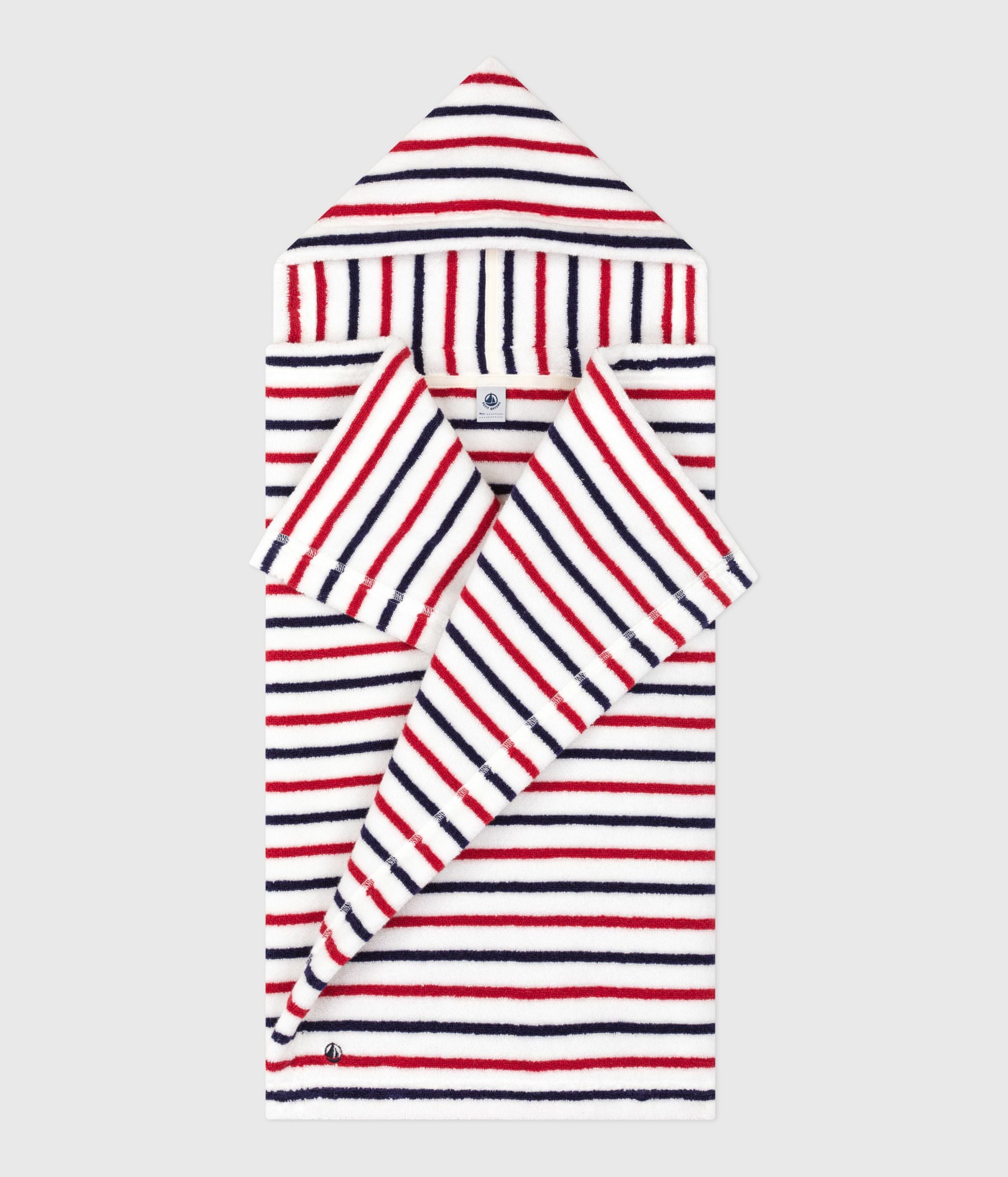 cape-de-bain-bébé-imprimée-à-rayures-en-éponge