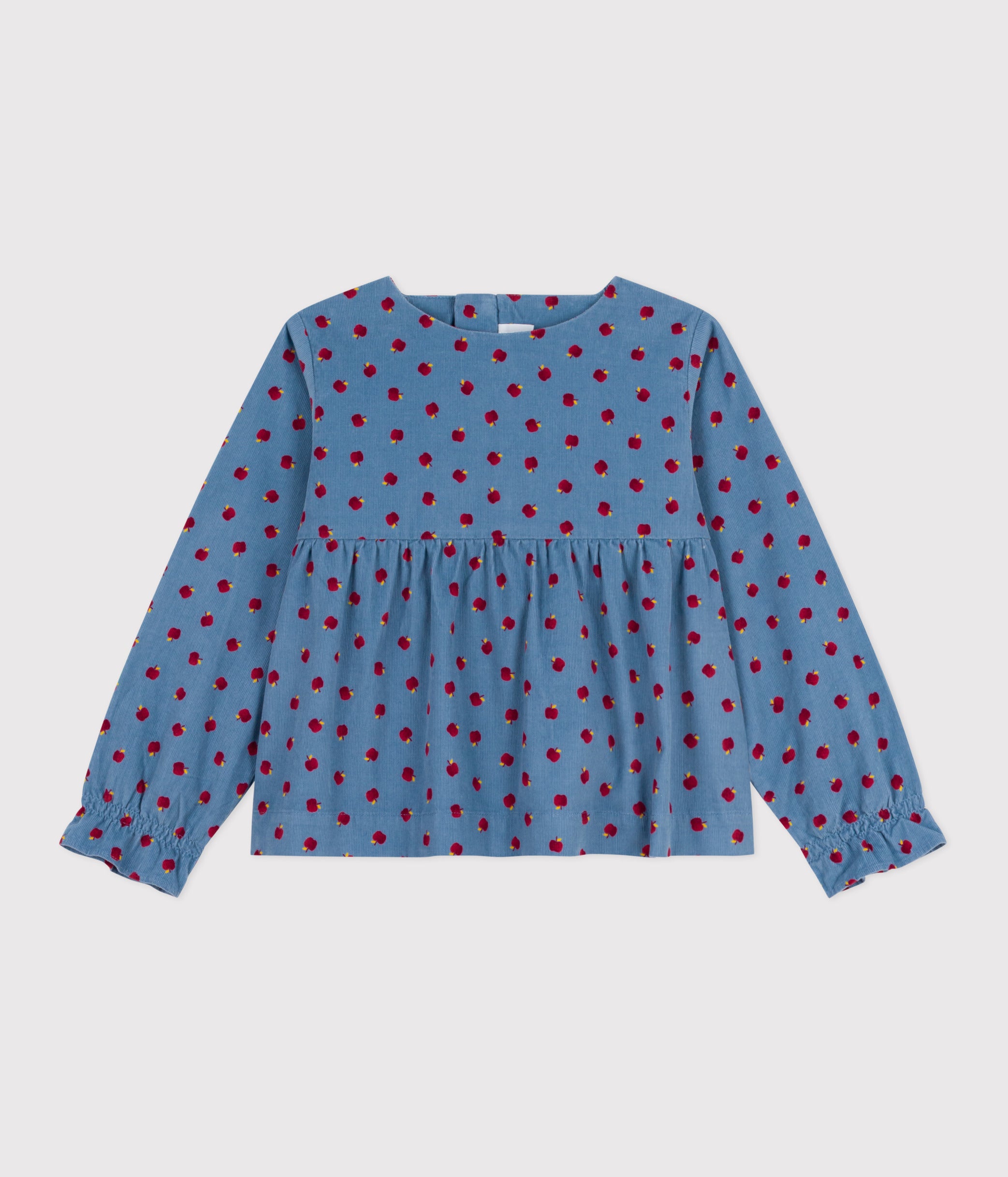 blouse-enfant-en-velours-manches-longues-imprimée