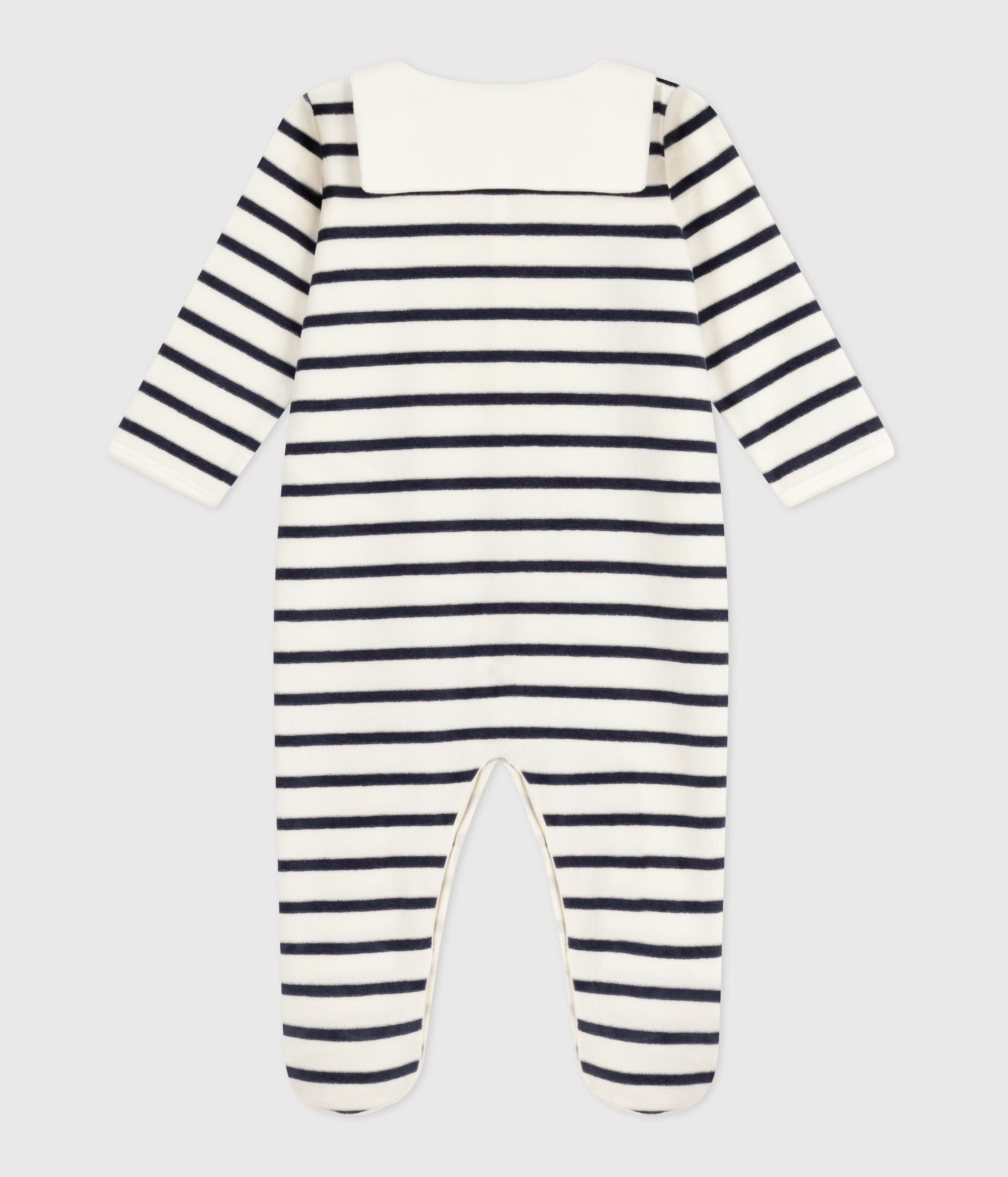 pyjama-bébé-en-velours-imprimé-à-rayures