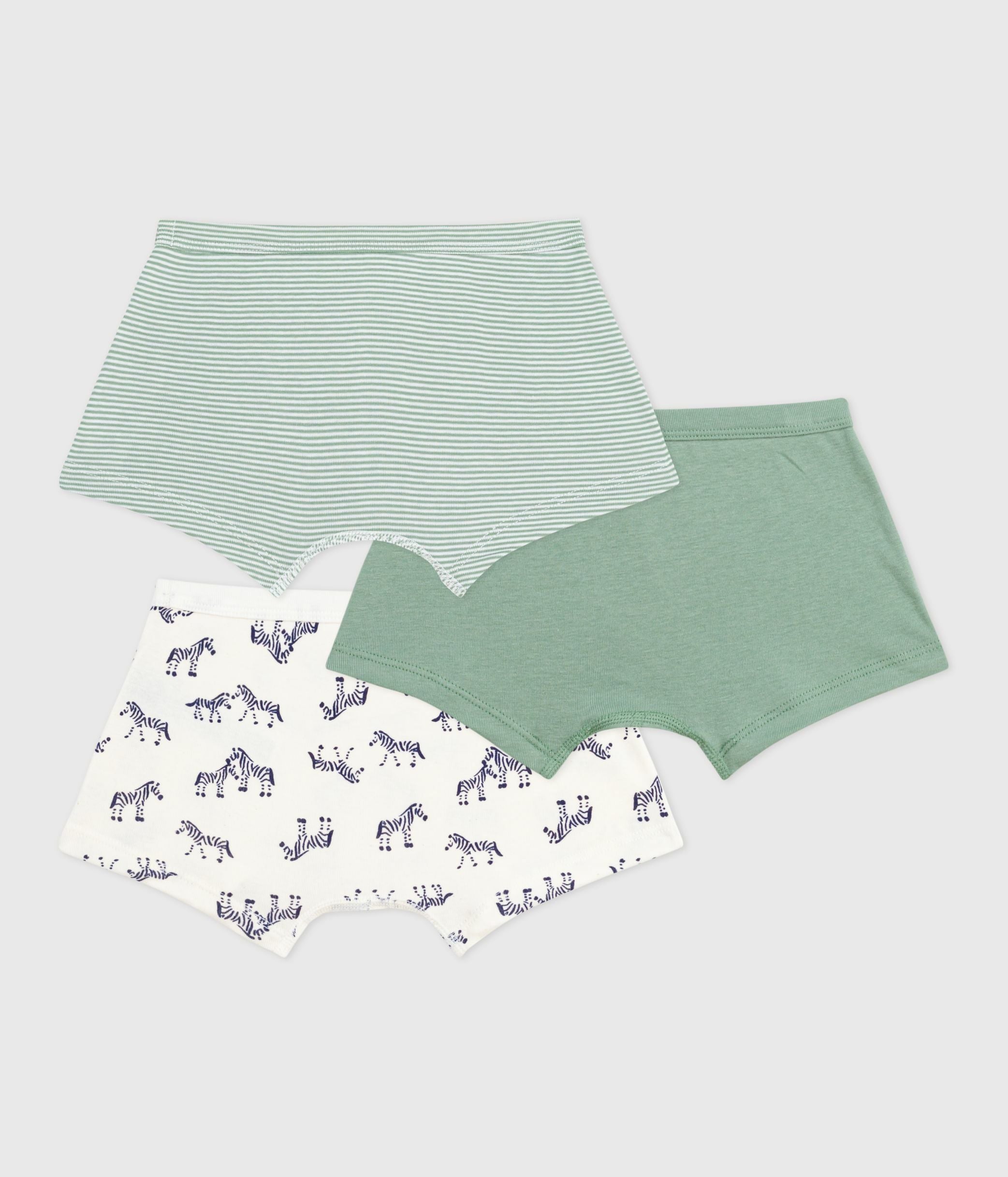 lot-de-3-boxers-enfant-en-coton-à-ceinture-colletée-imprimé-zèbres
