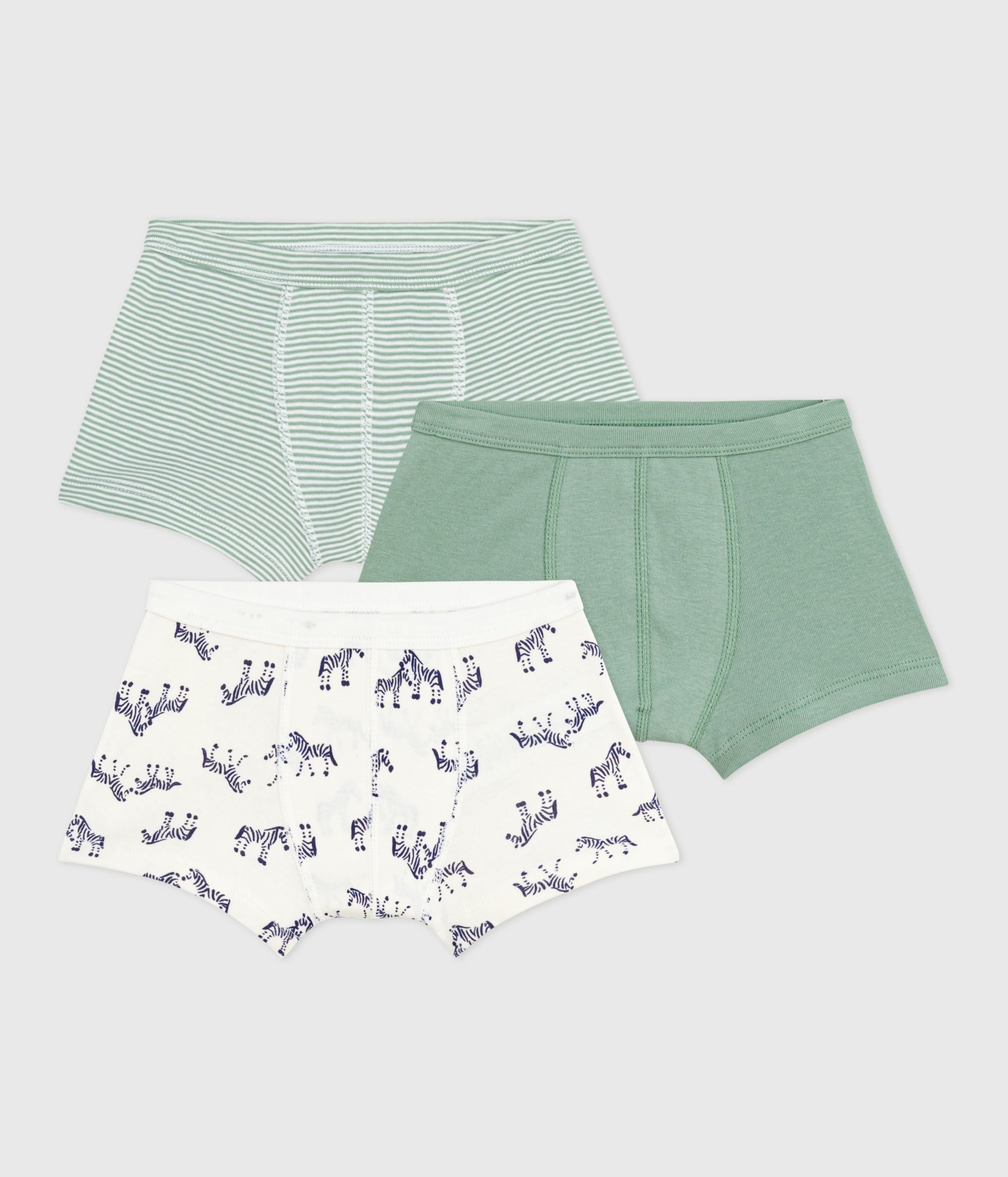 lot-de-3-boxers-enfant-en-coton-à-ceinture-colletée-imprimé-zèbres