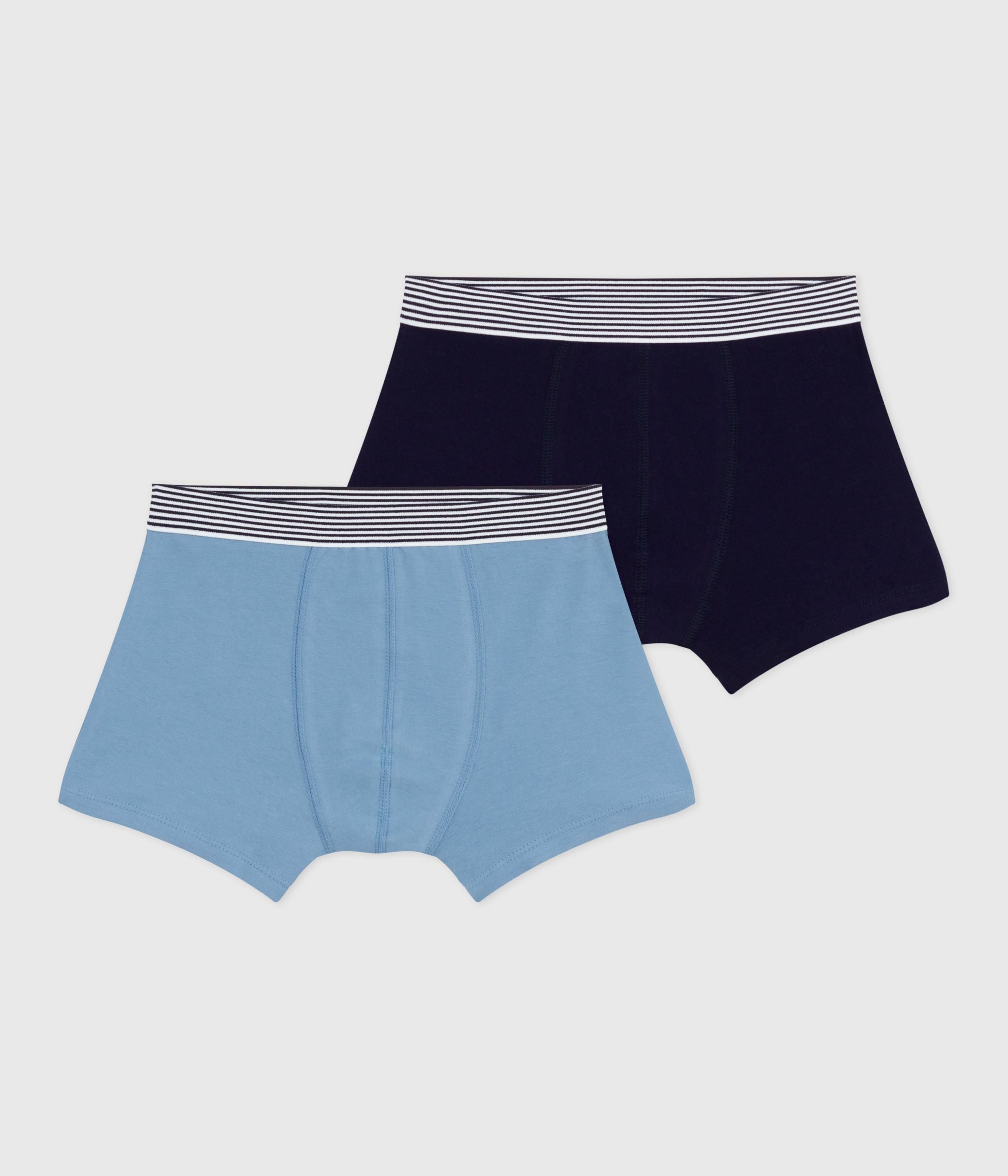 lot-de-2-boxers-enfant-en-coton-et-elasthanne-uni