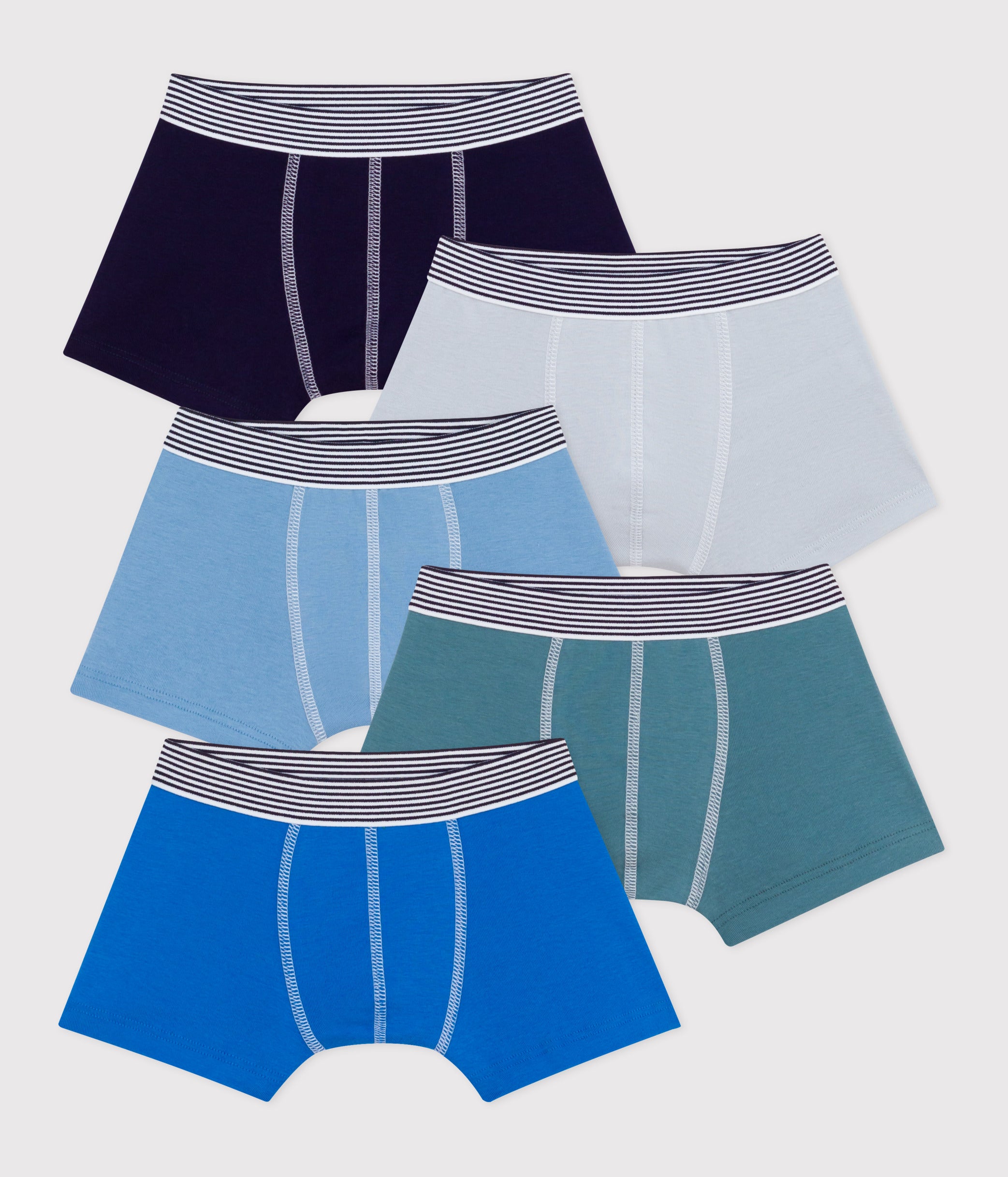 lot-de-5-boxers-enfant-en-coton-uni