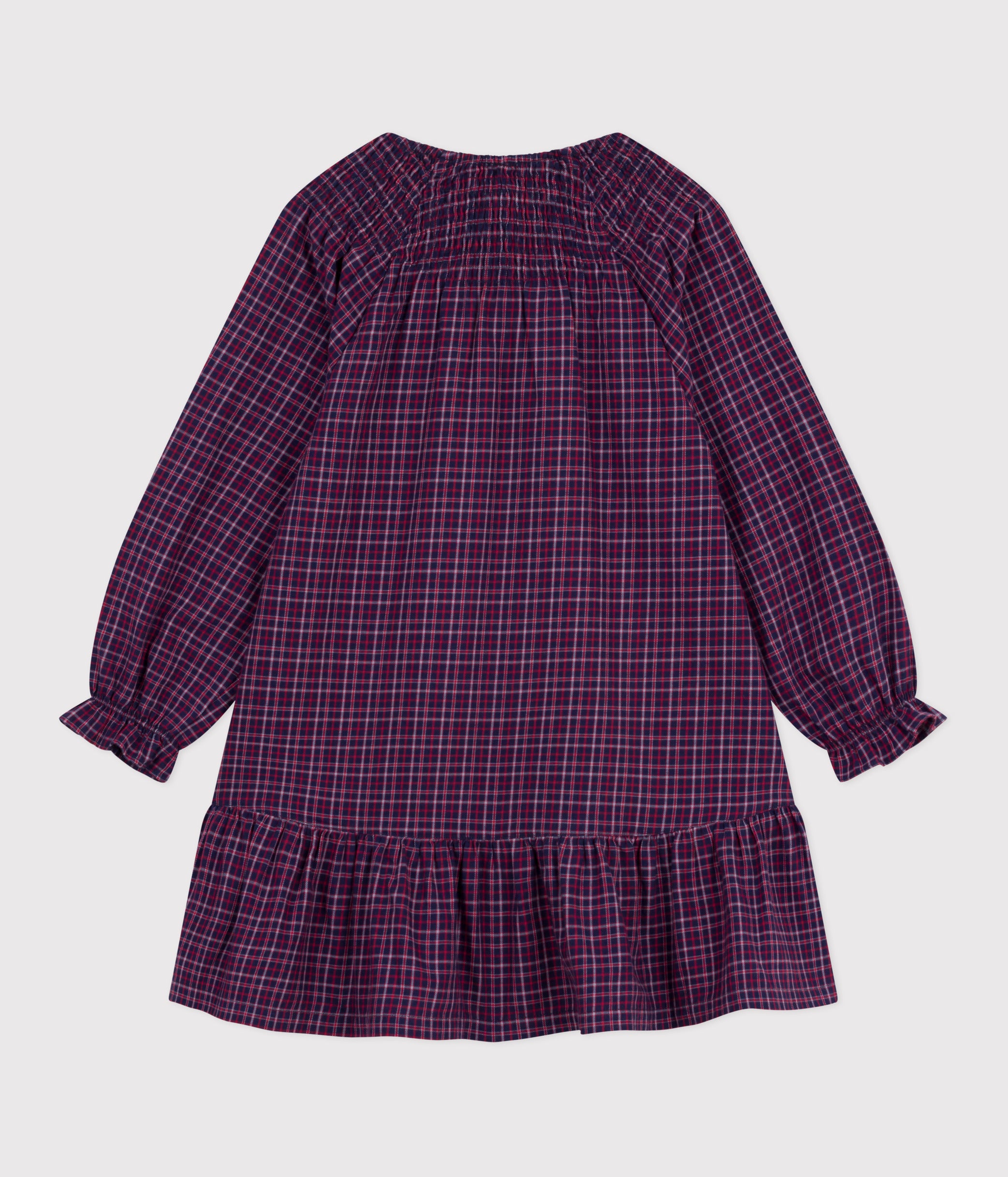 robe-enfant-manches-longues-en-flanelle-à-carreaux