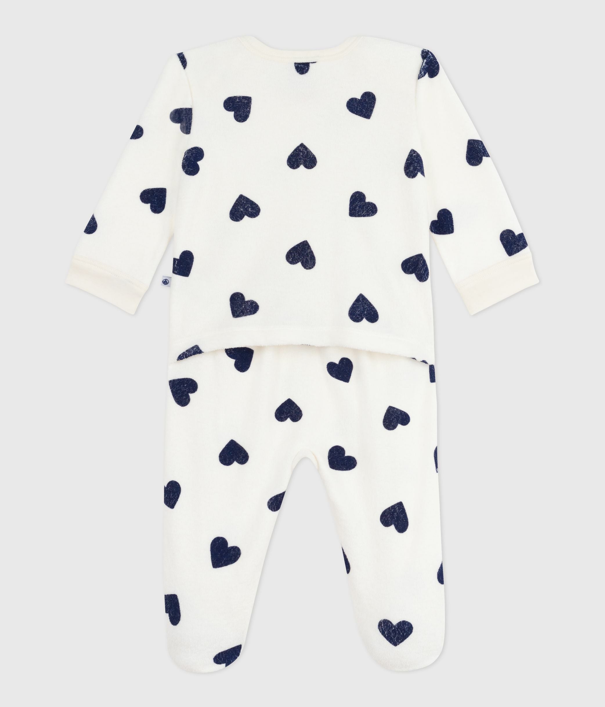 pyjama-bébé-en-coton-ouverture-sans-pression-imprimé-coeur
